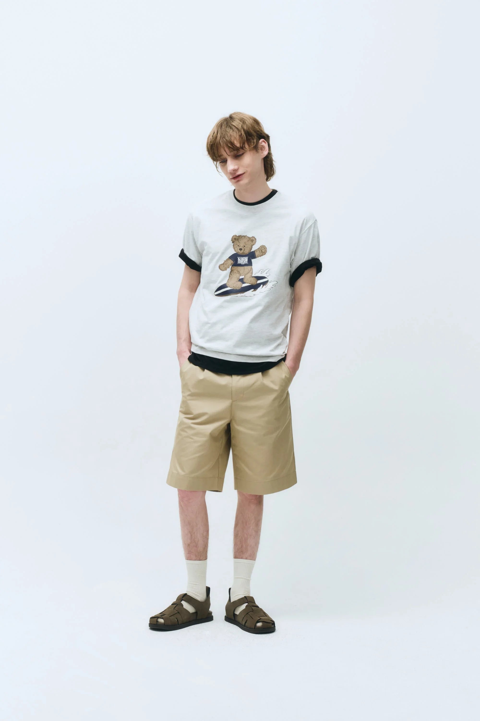 Doodle Bear Tee Light Heather Gray