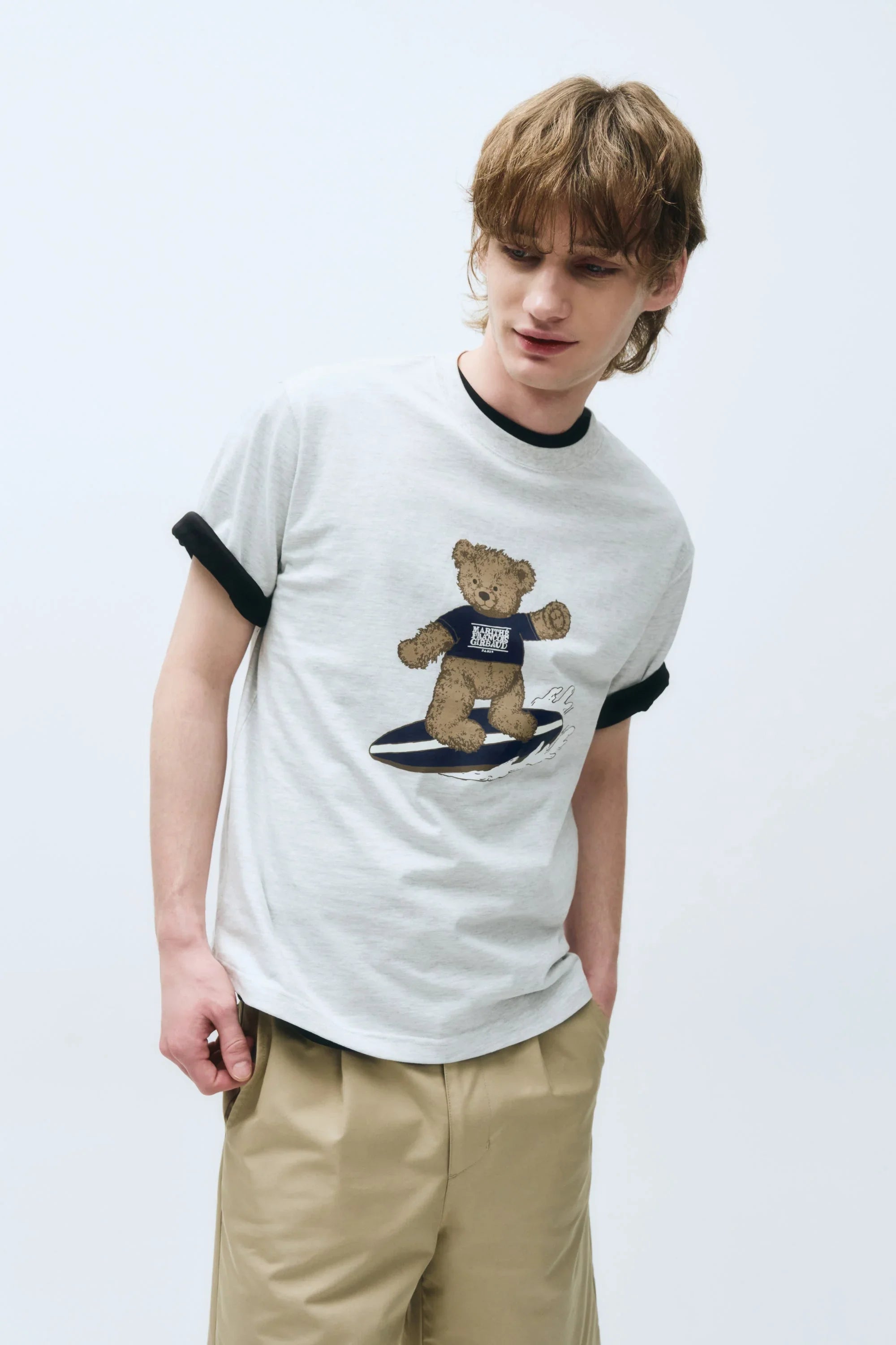 Doodle Bear Tee Light Heather Gray
