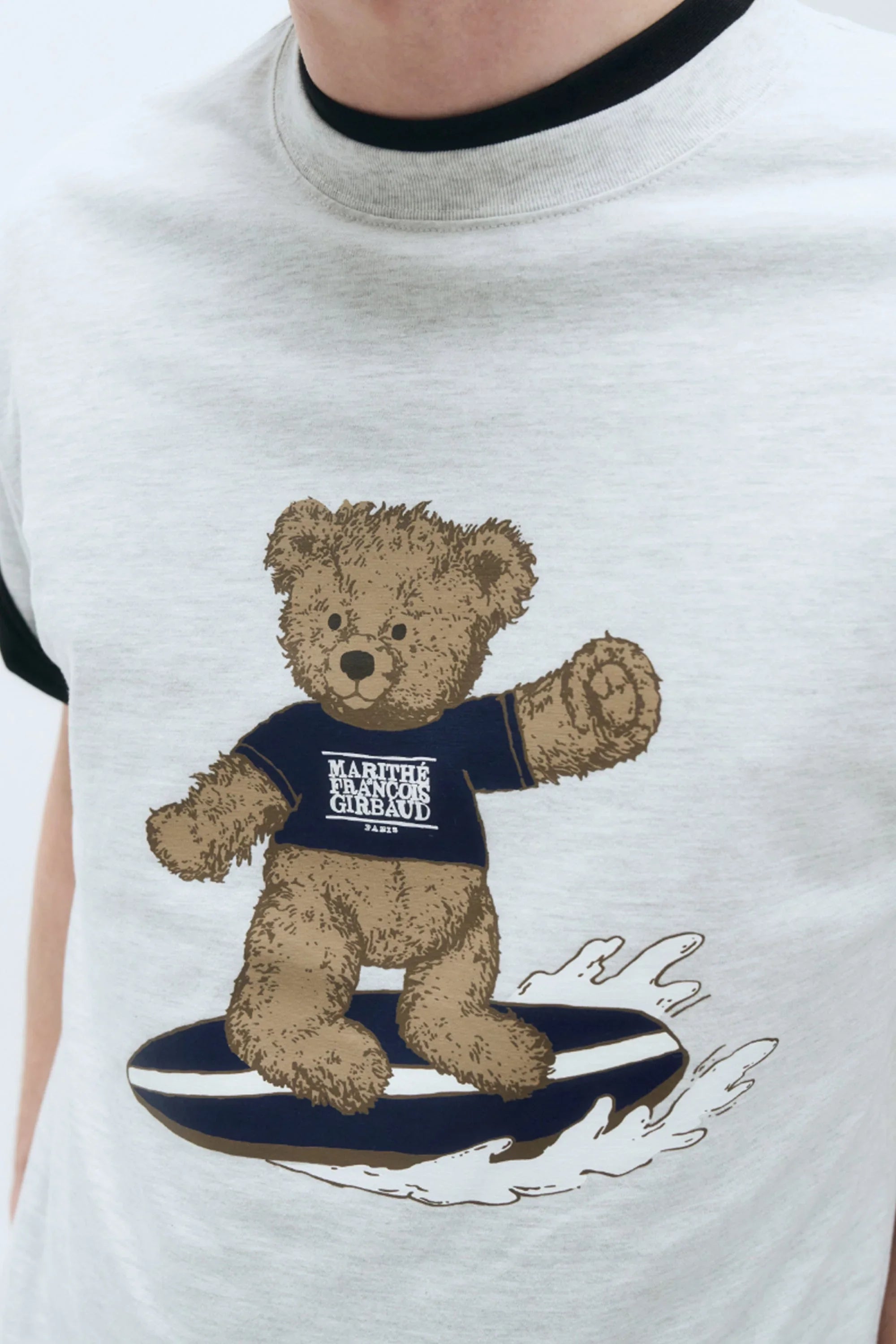 Doodle Bear Tee Light Heather Gray