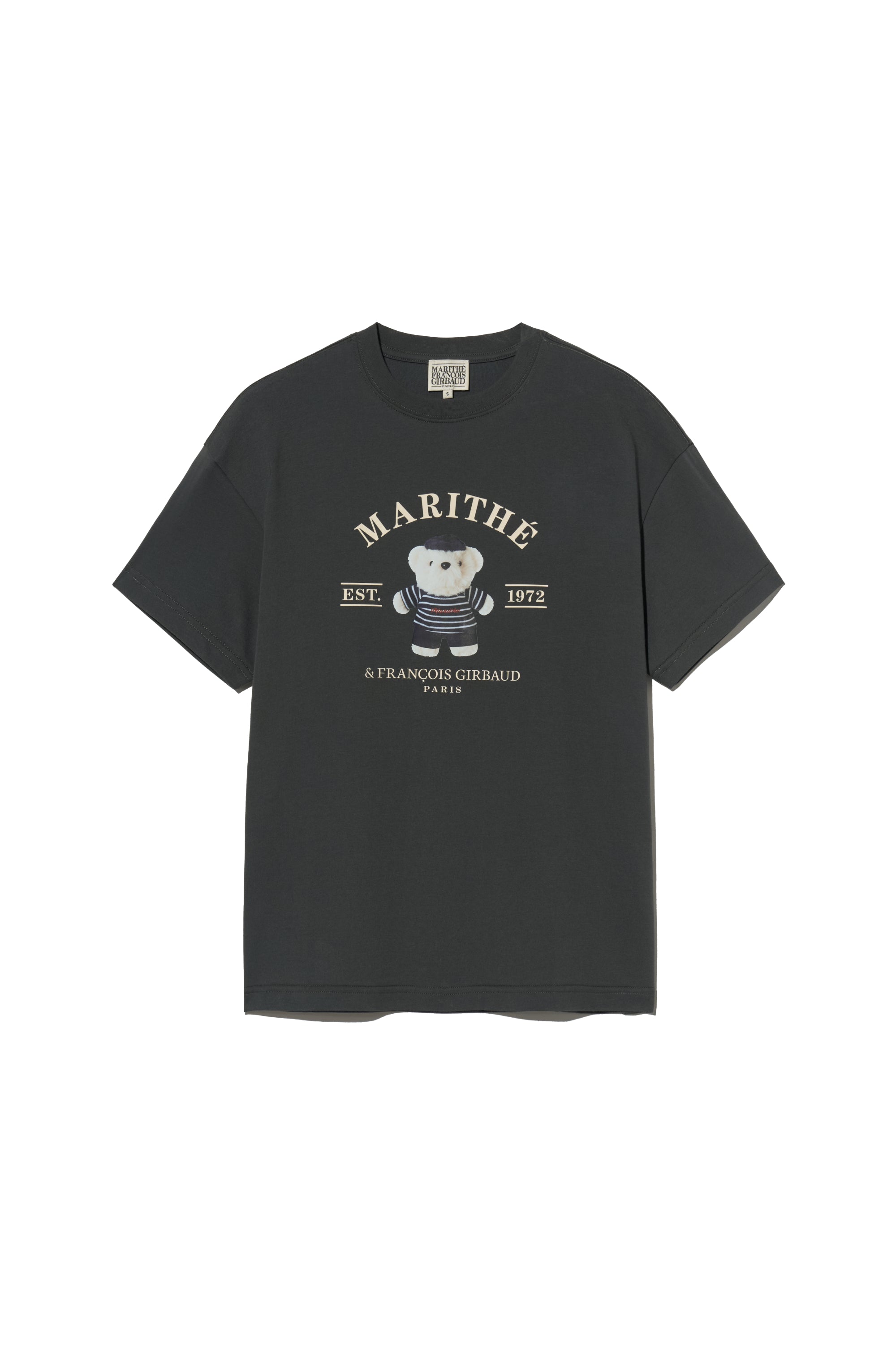 Doodle Bear Image Graphic Tee Charcoal