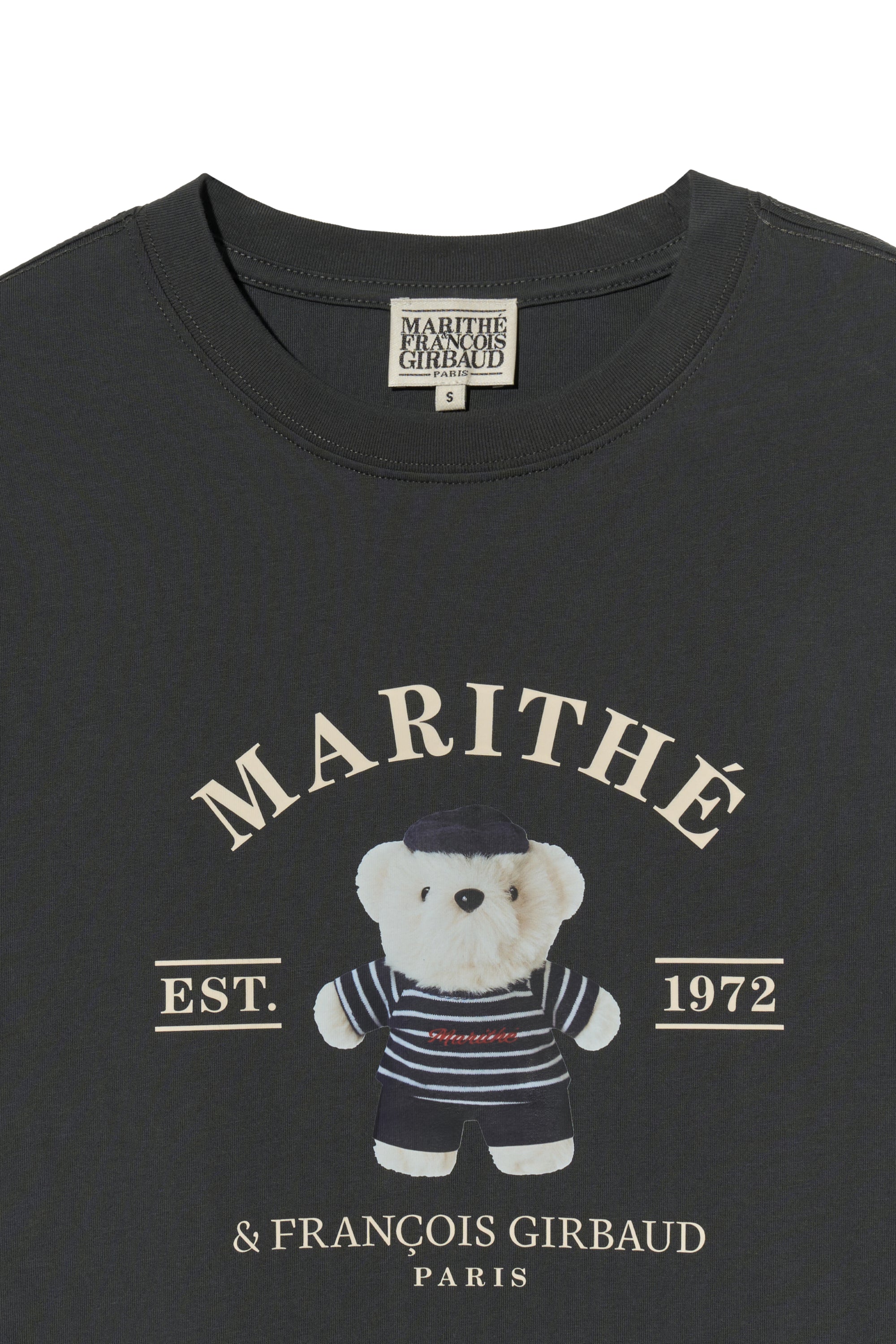 Doodle Bear Image Graphic Tee Charcoal