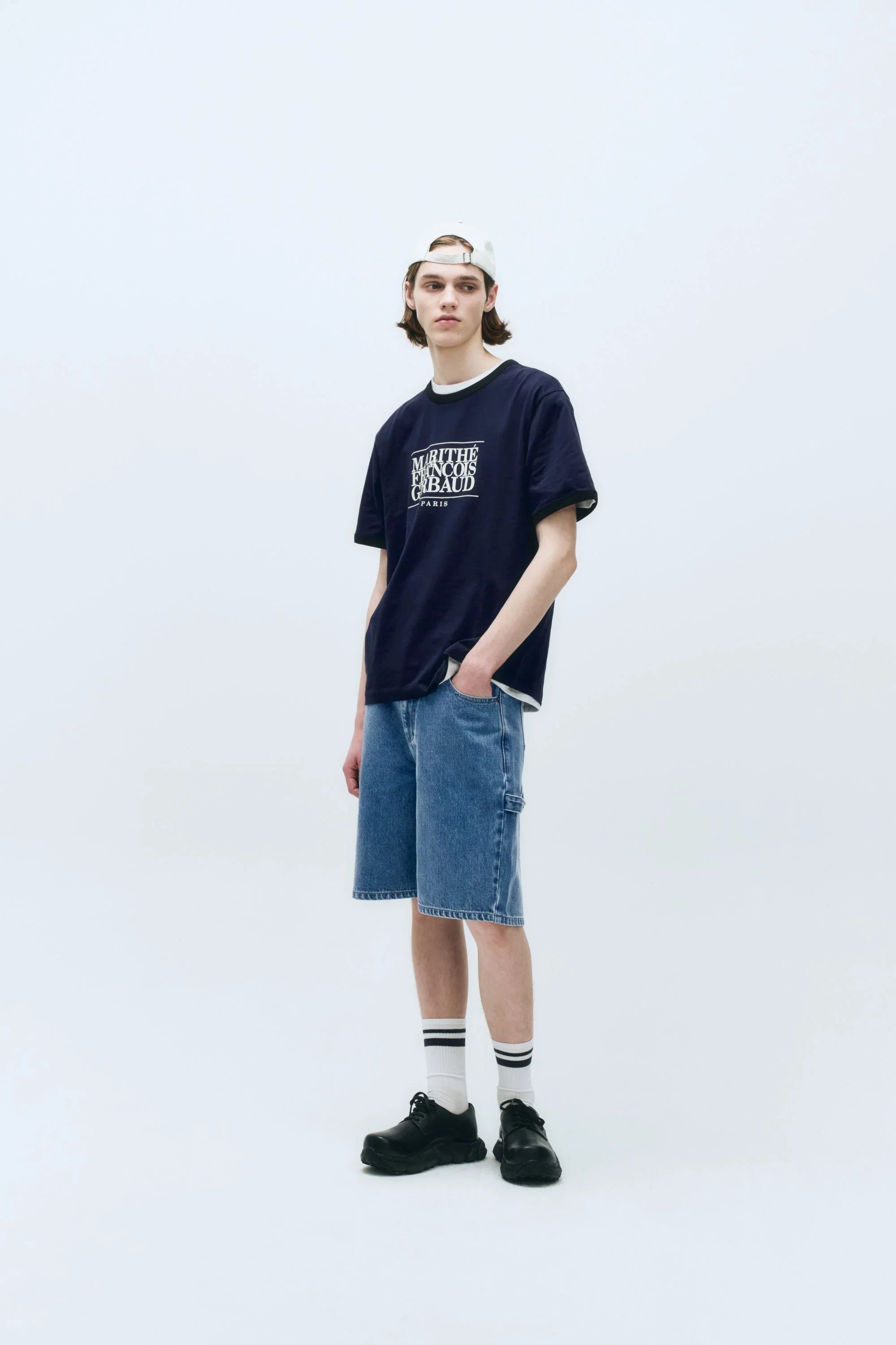 Classic Logo Color Point Tee Navy