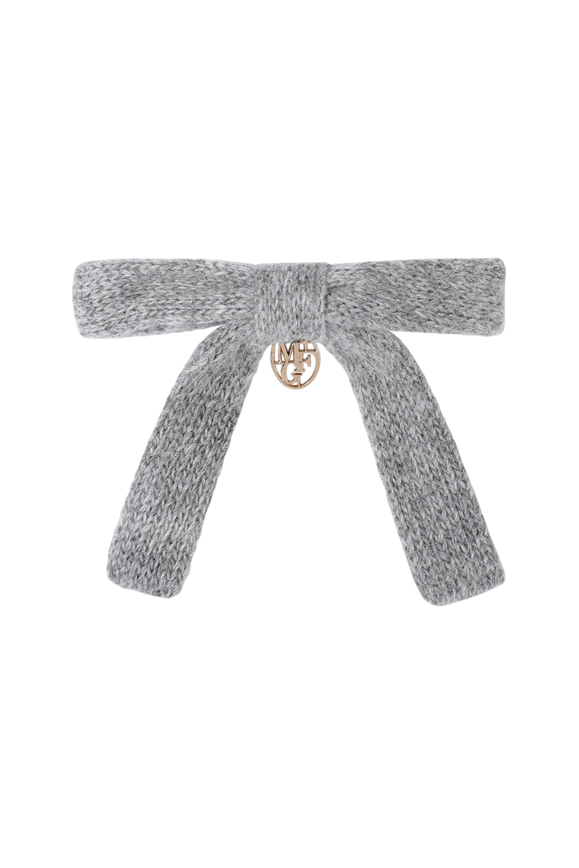 Knit Ribbon Hair Pin Gray