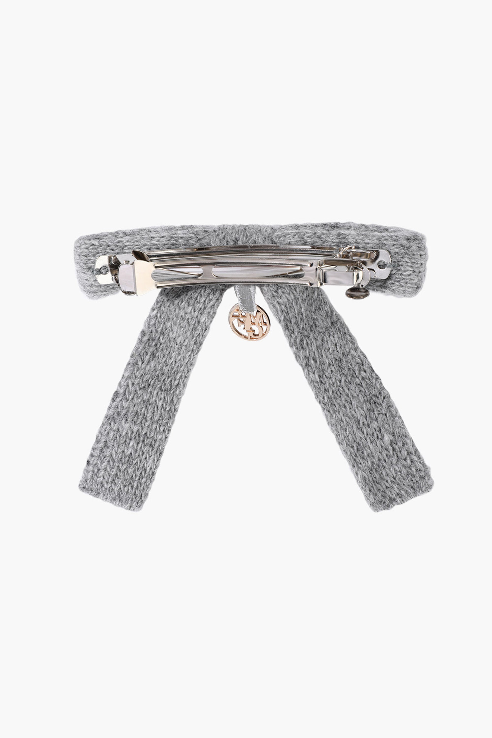 Knit Ribbon Hair Pin Gray