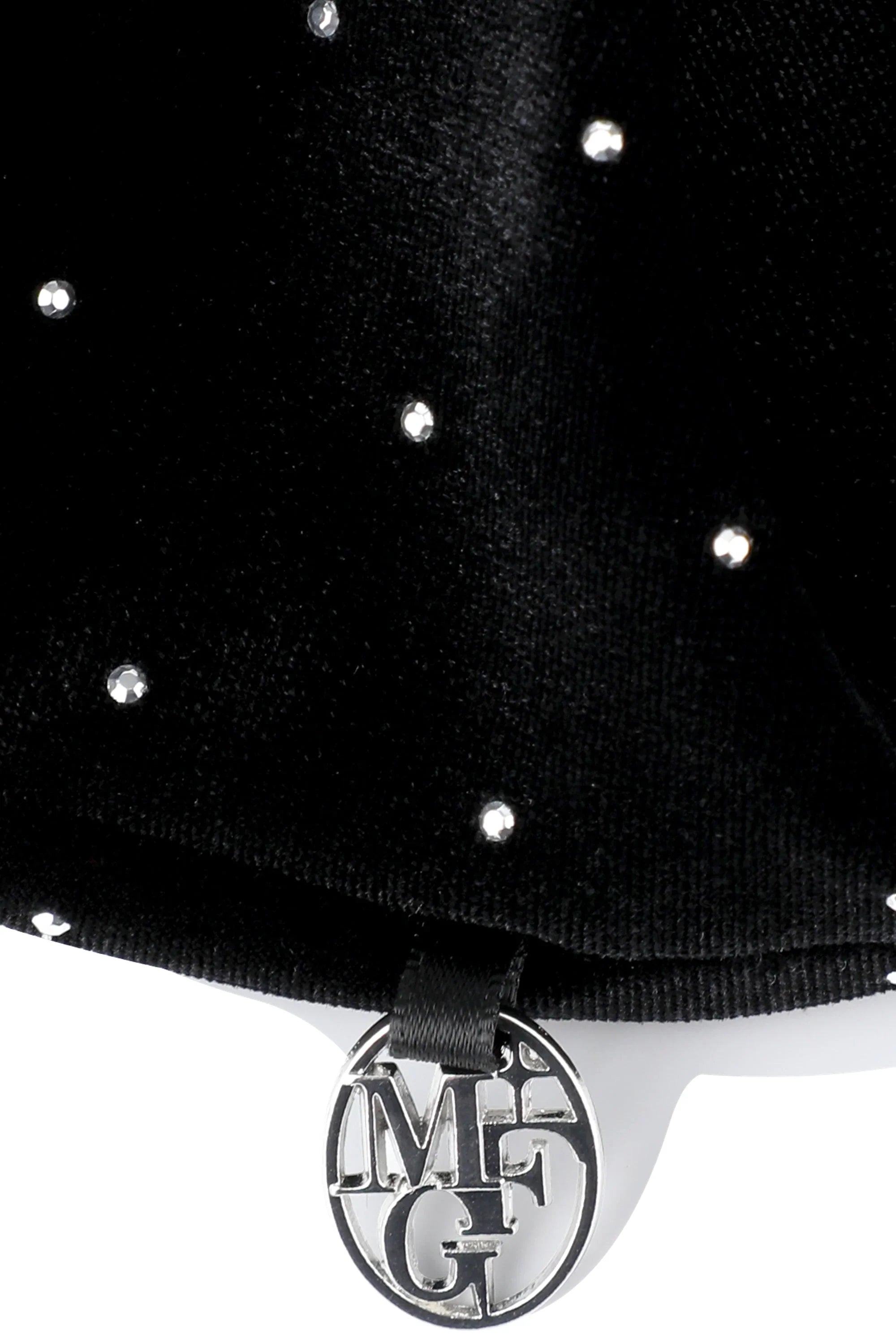 Circle Logo Shiny Velvet Scrunchie Black