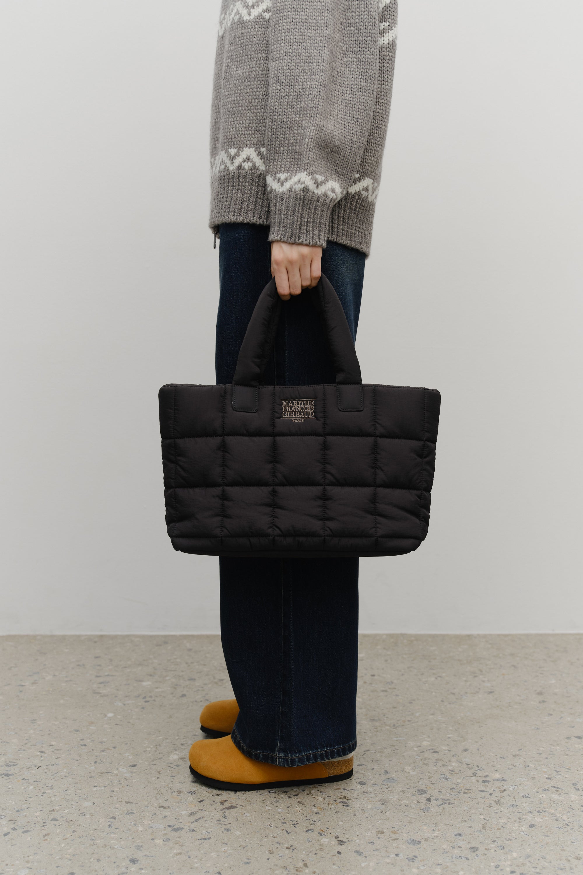 Classic Logo Padding Tote Bag Black