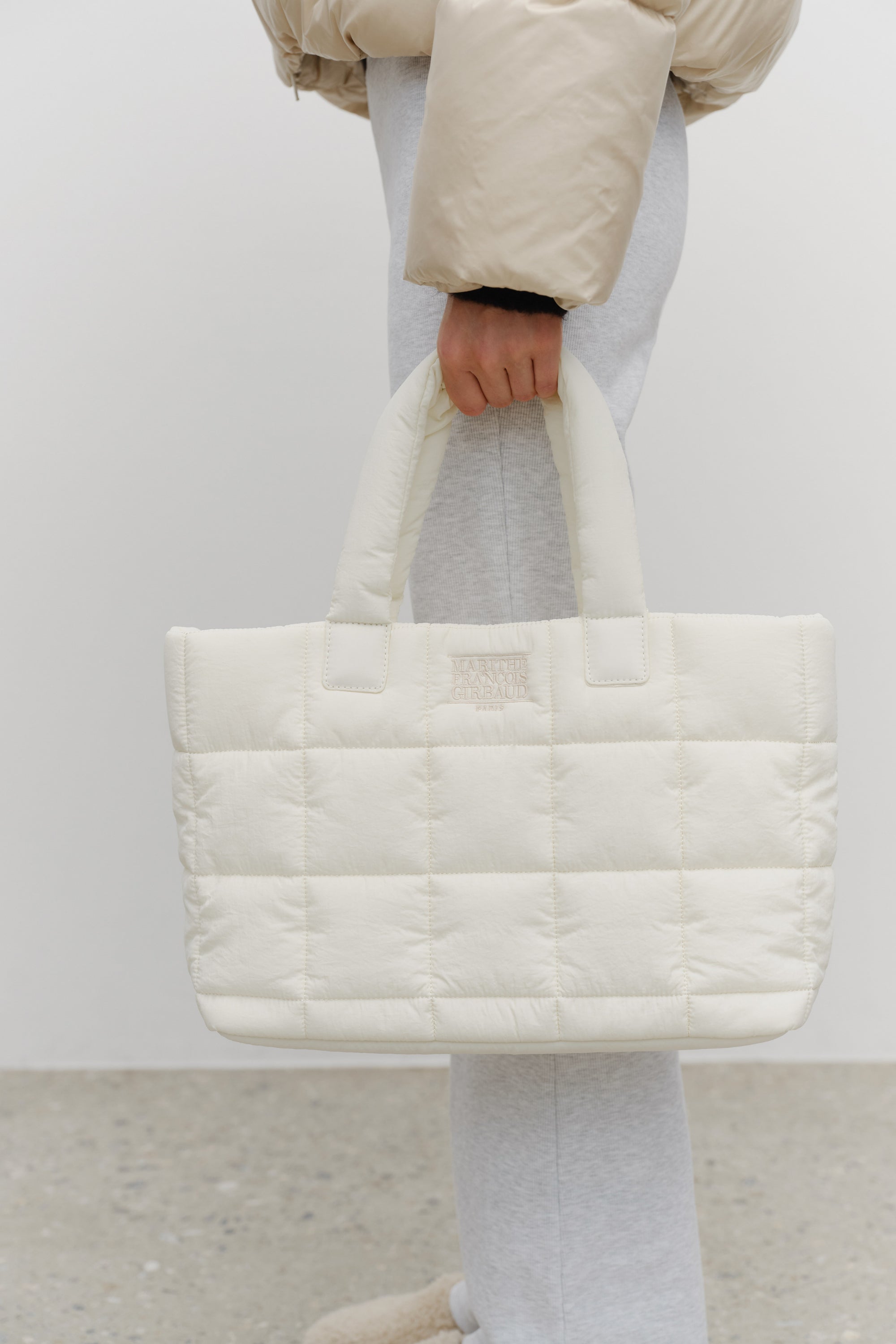 Classic Logo Padding Tote Bag Ivory