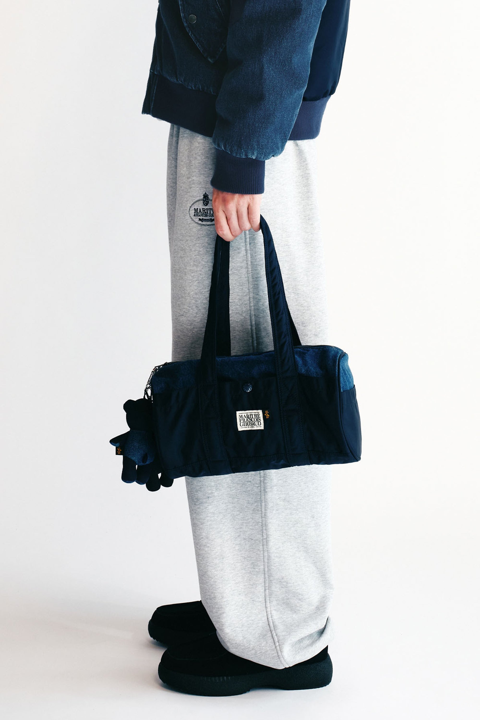 Marithe X Alpha Industries Classic Logo Nylon Duffle Bag Navy