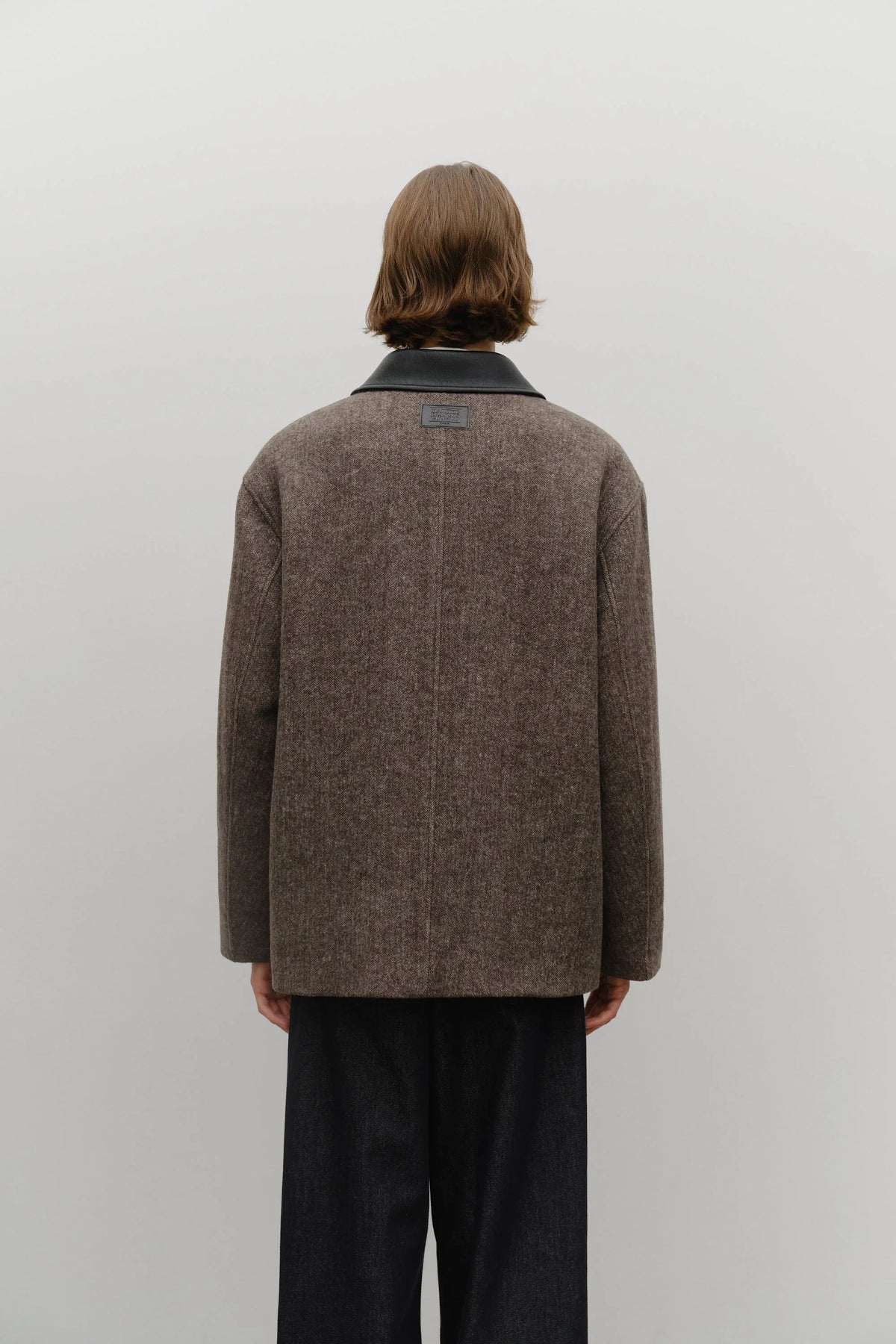 Collar Point Half Coat Brown
