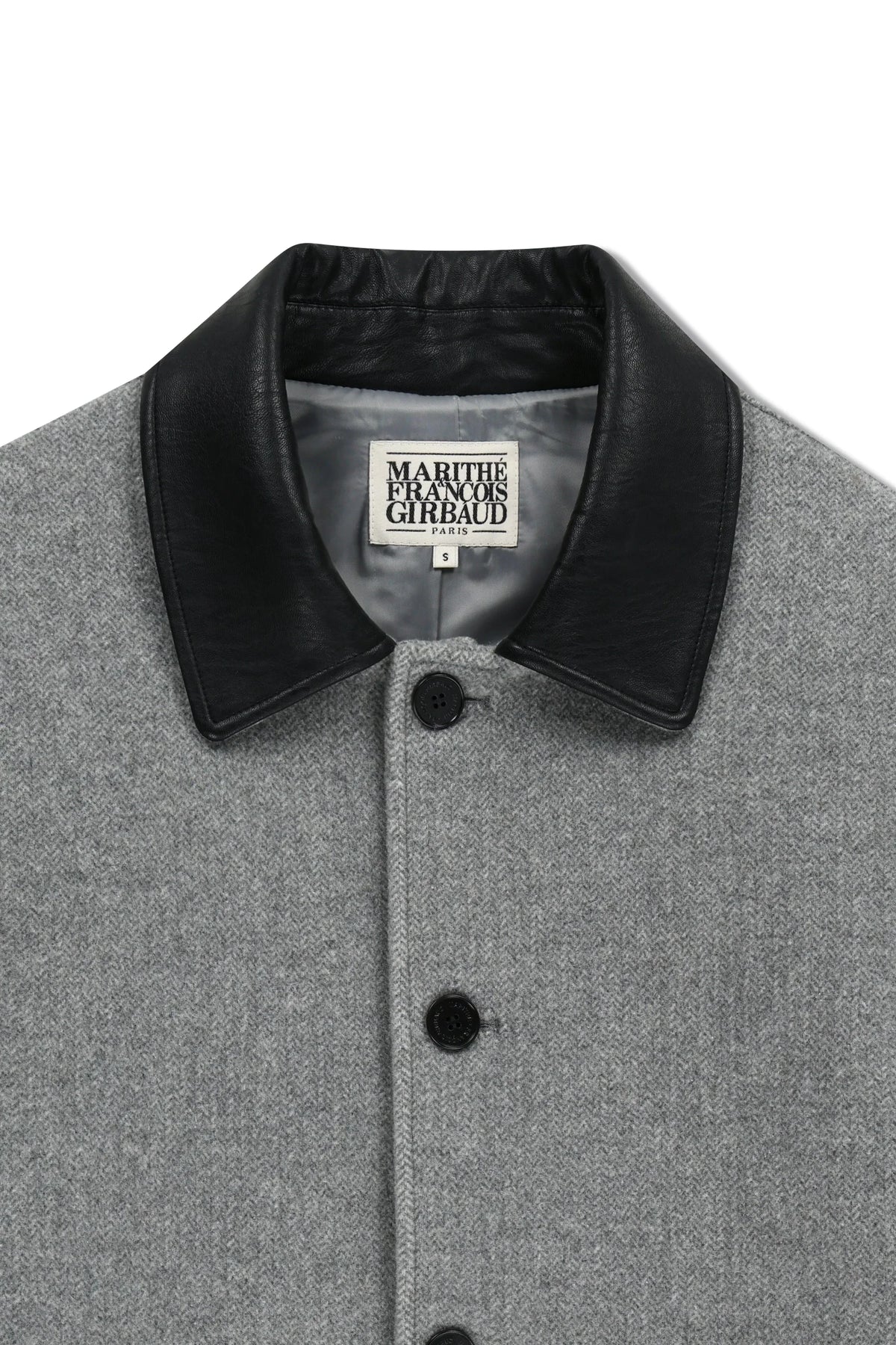 Collar Point Half Coat Gray
