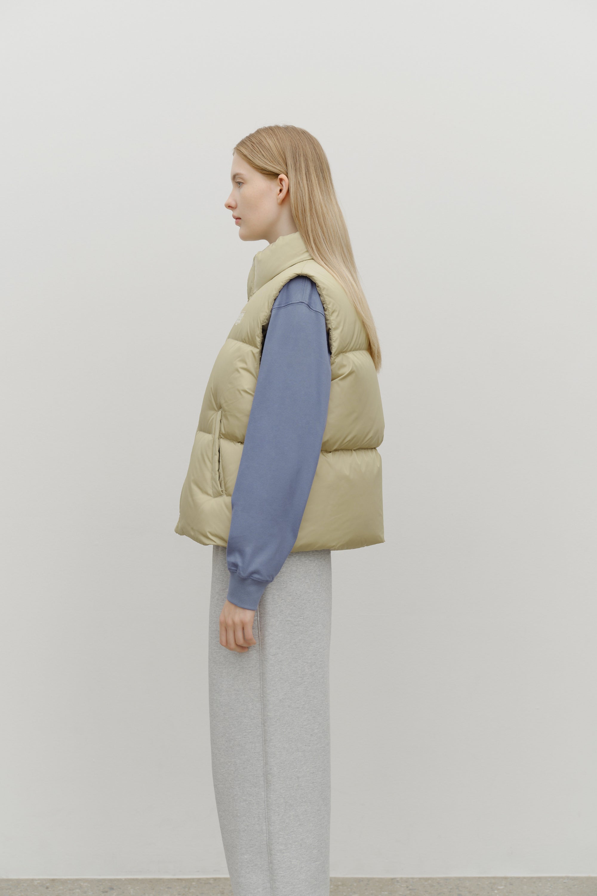 Classic Logo Down Vest Beige