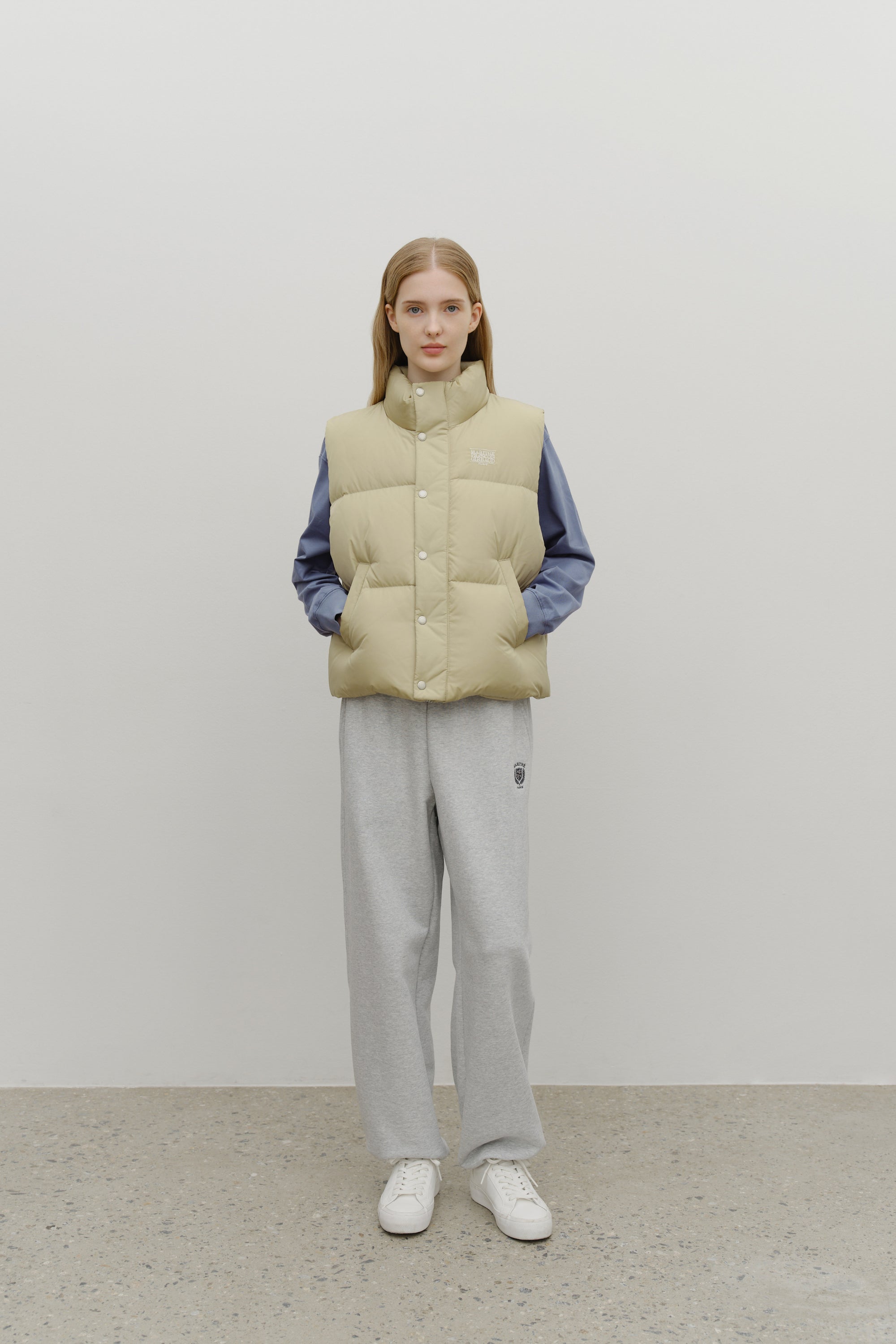 Classic Logo Down Vest Beige