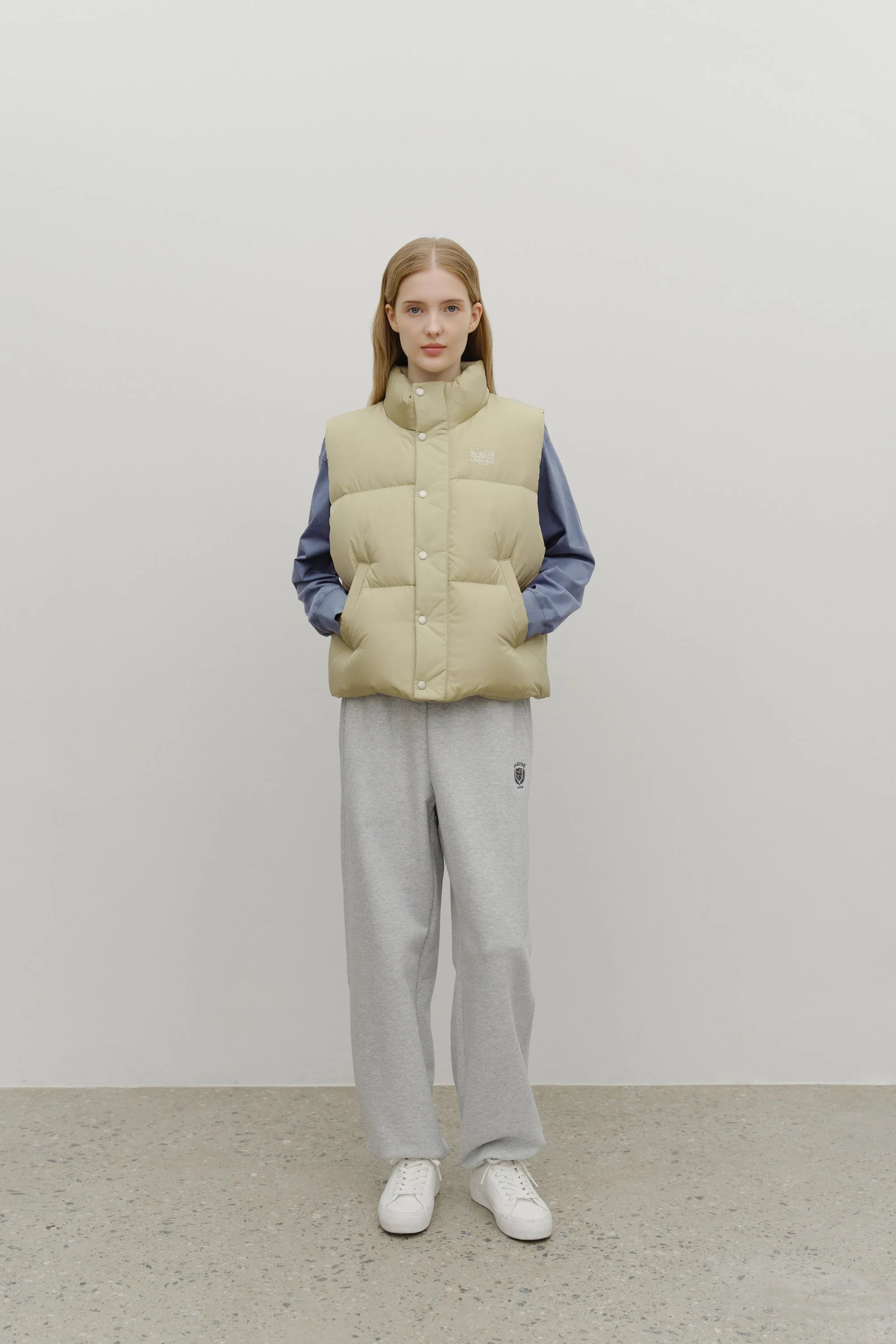 Classic Logo Down Vest Beige