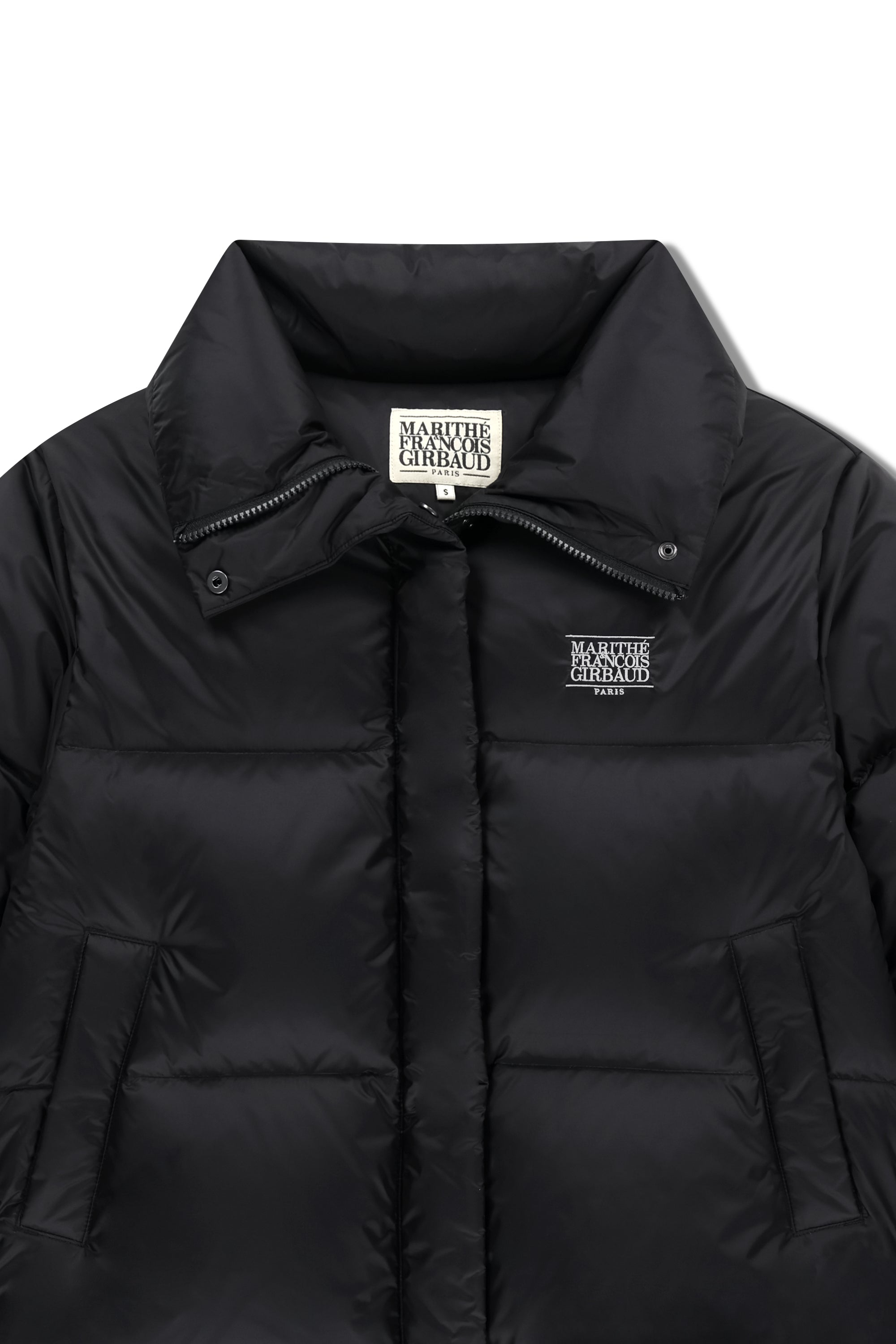 W Wide Collar Down Jacket Black