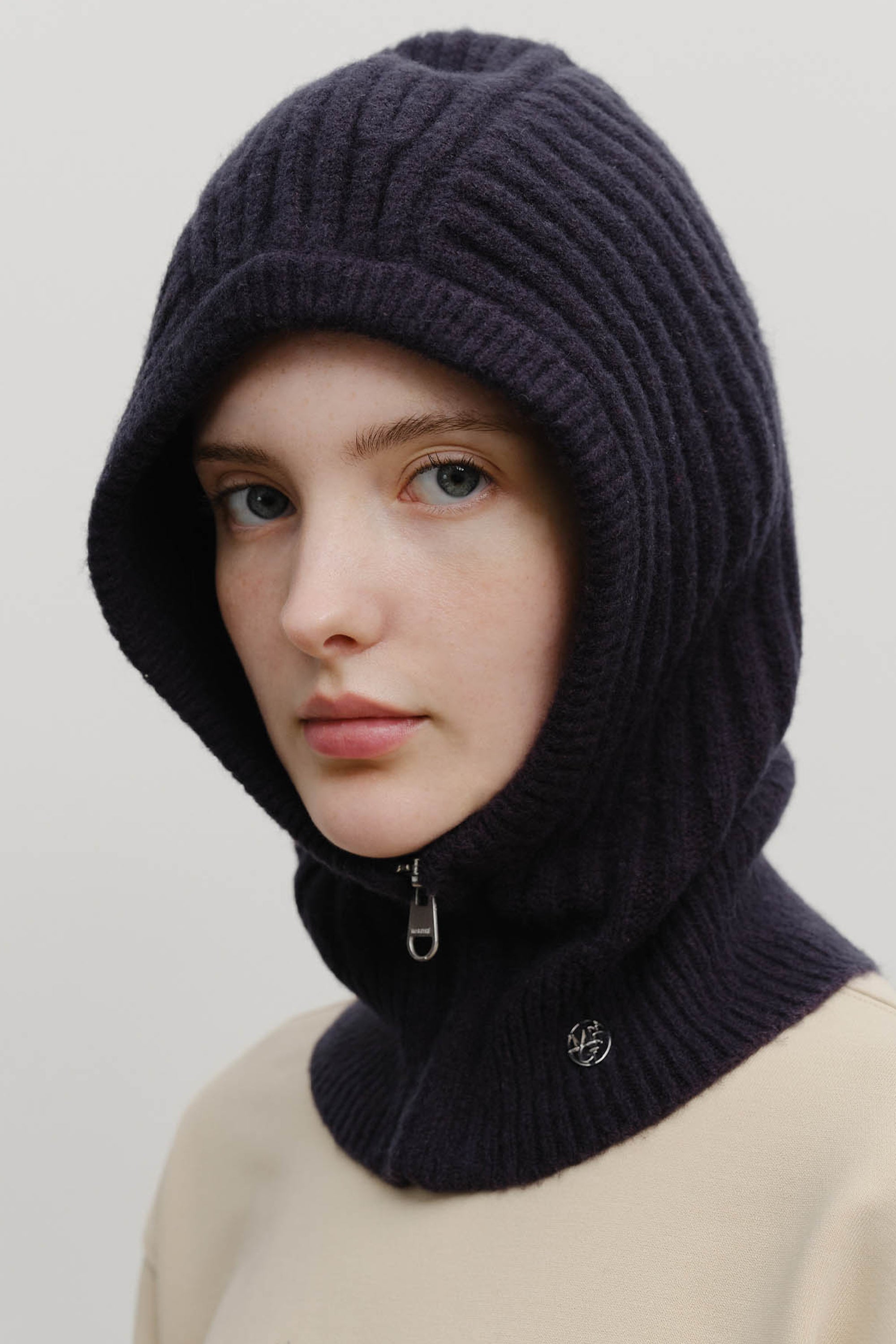 Classic Logo Zip Up Balaclava Navy