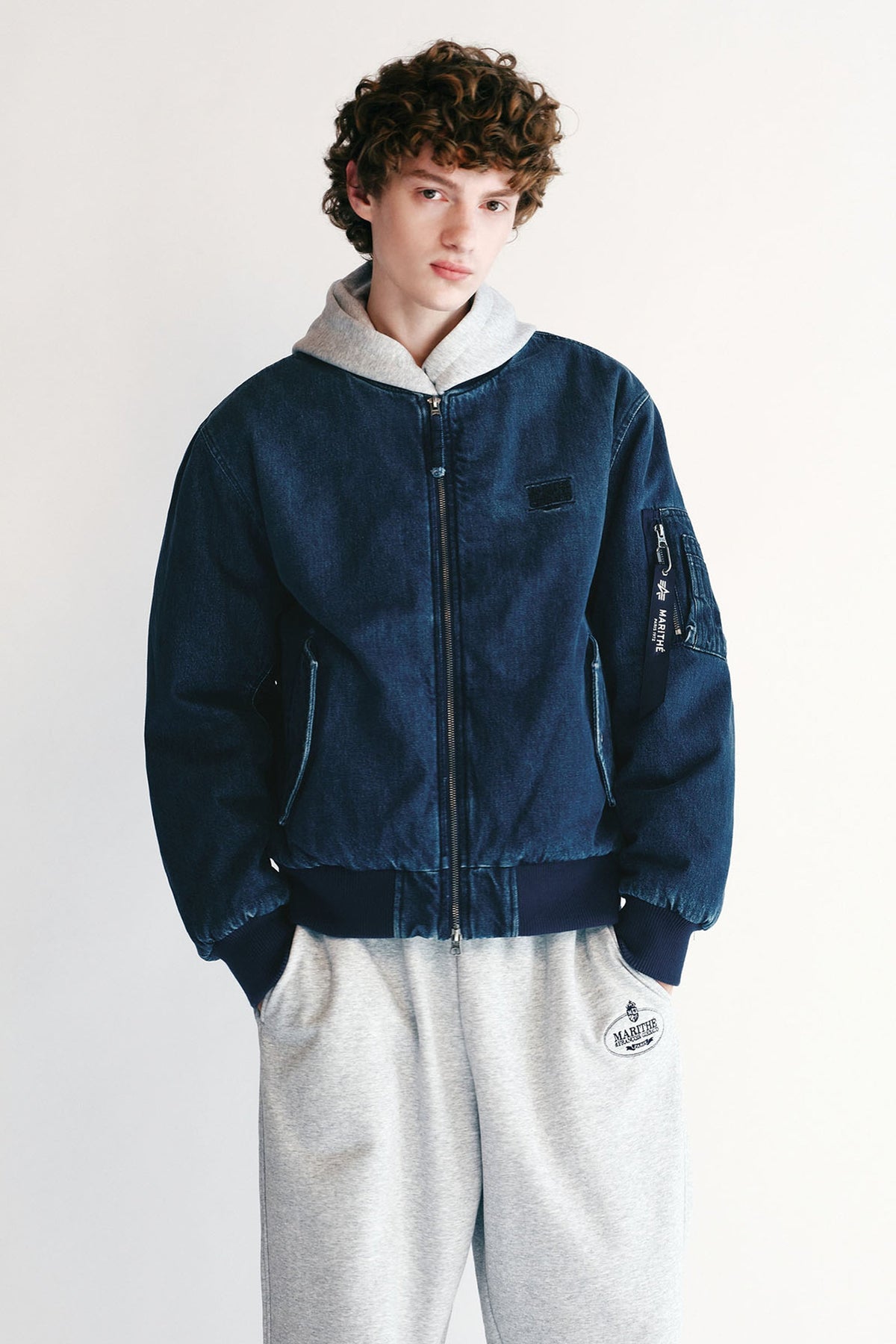 Marithe X Alpha Industries Ma-1 Jumper Blue