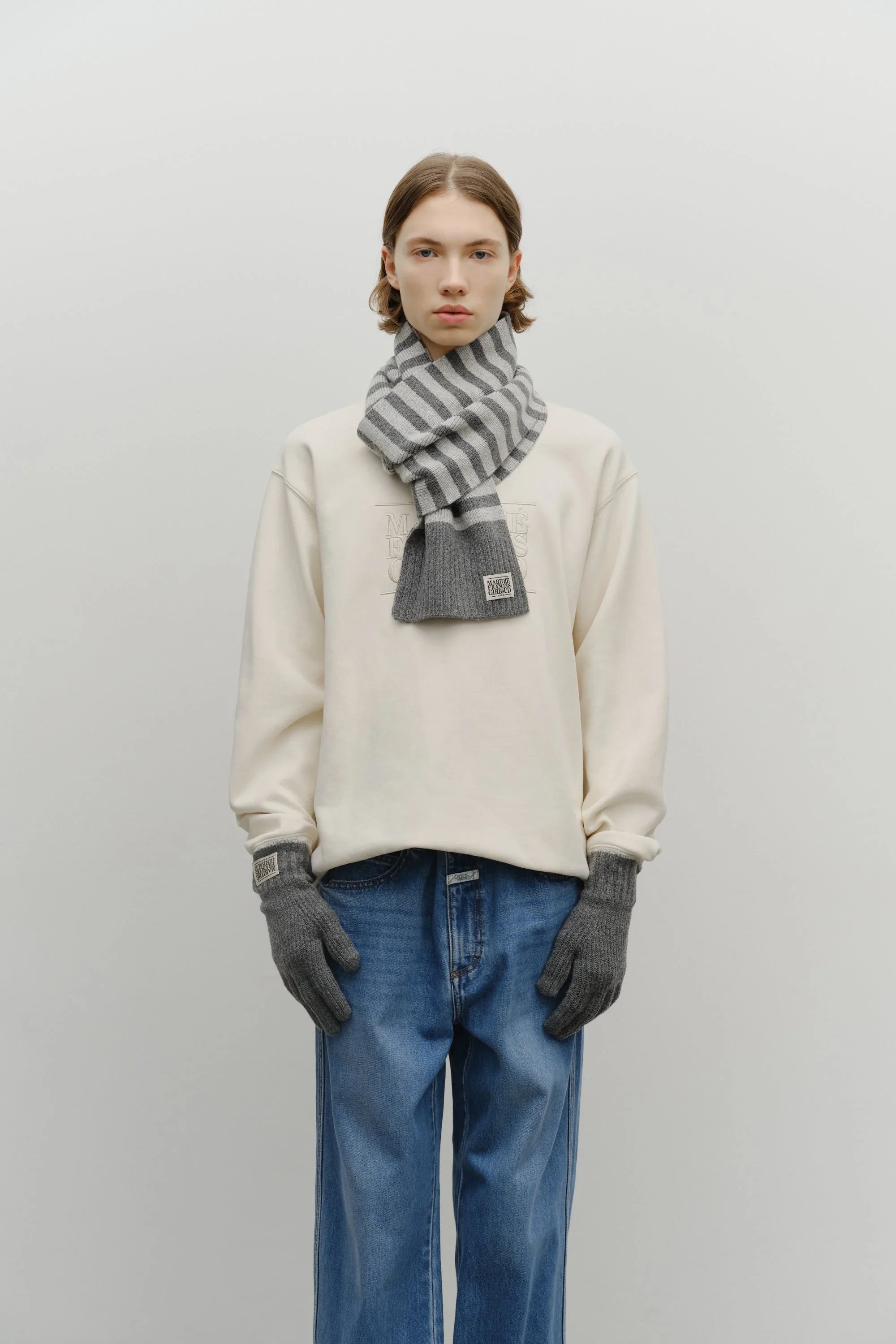 Classic Logo Muffler Melange Gray