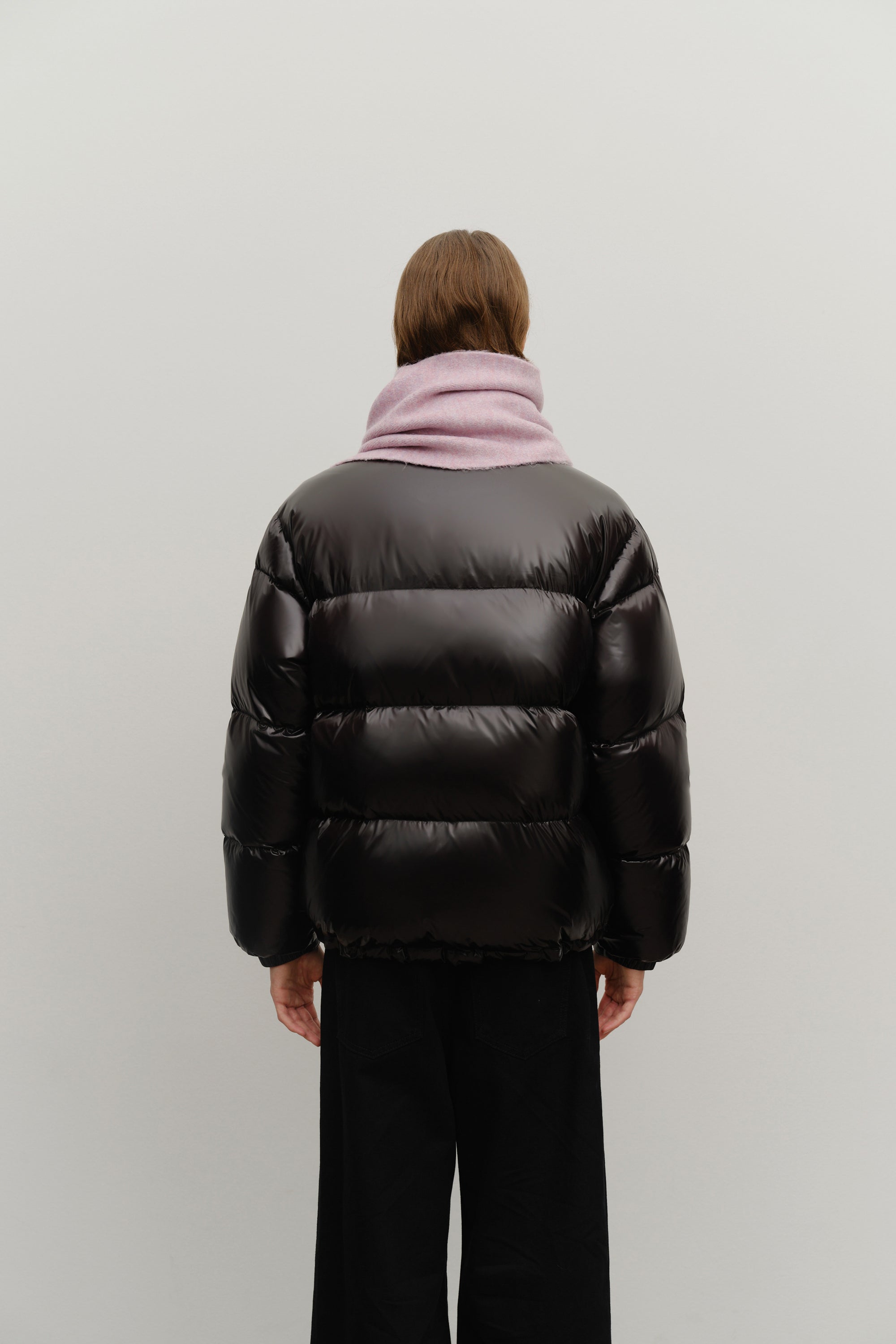 Fuzzy Solid Knit Muffler Light Purple