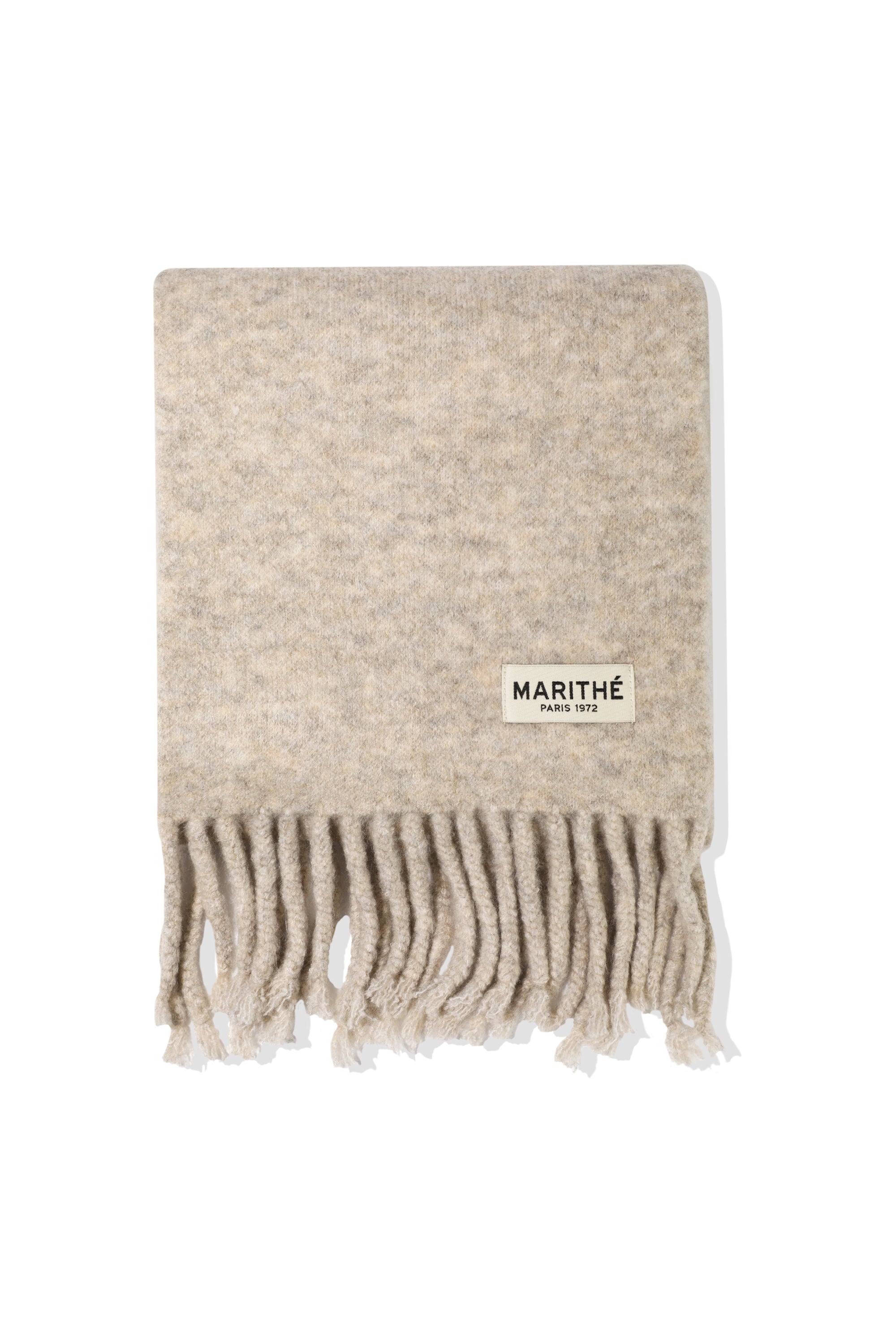 Fuzzy Solid Knit Muffler Oatmeal