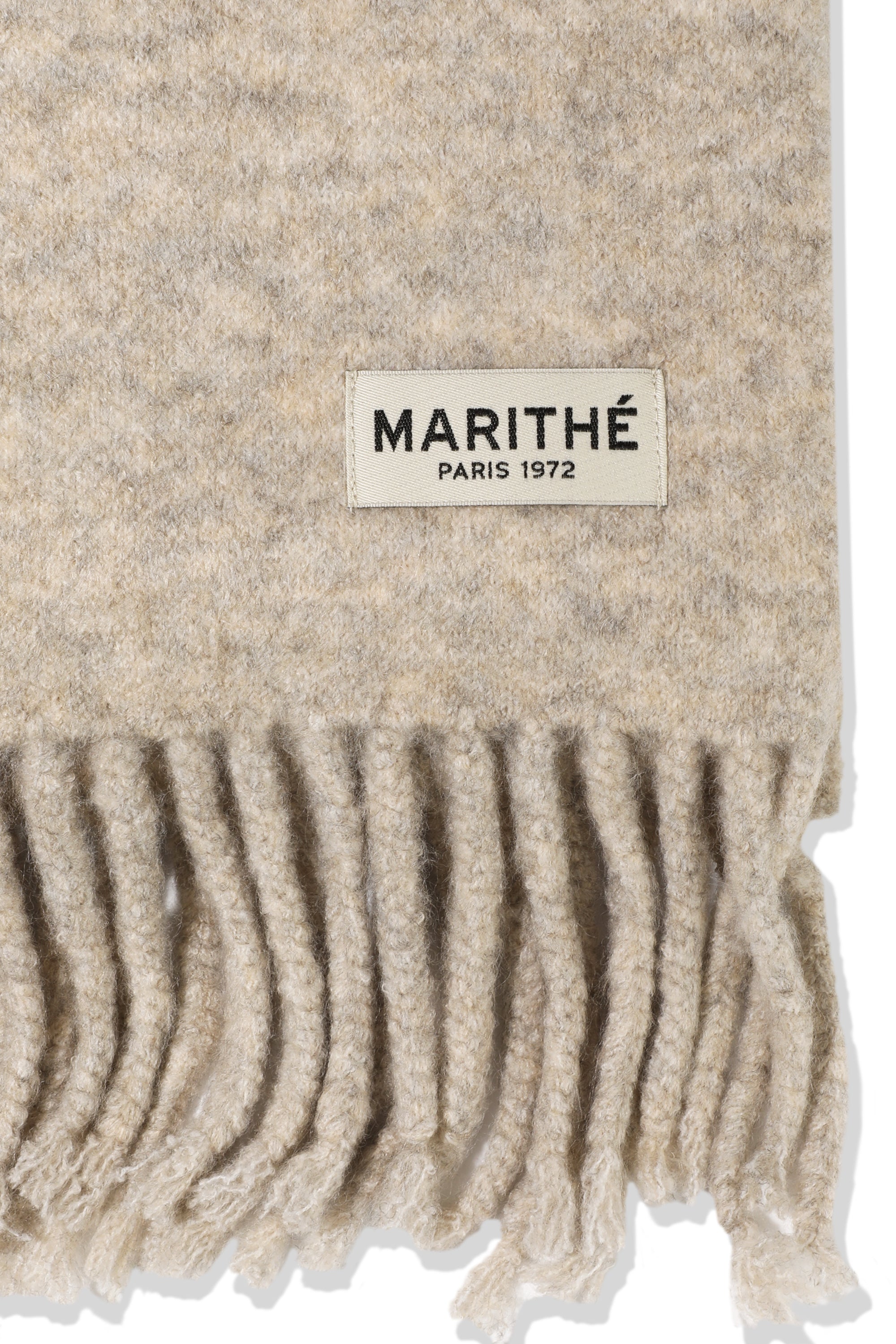 Fuzzy Solid Knit Muffler Oatmeal