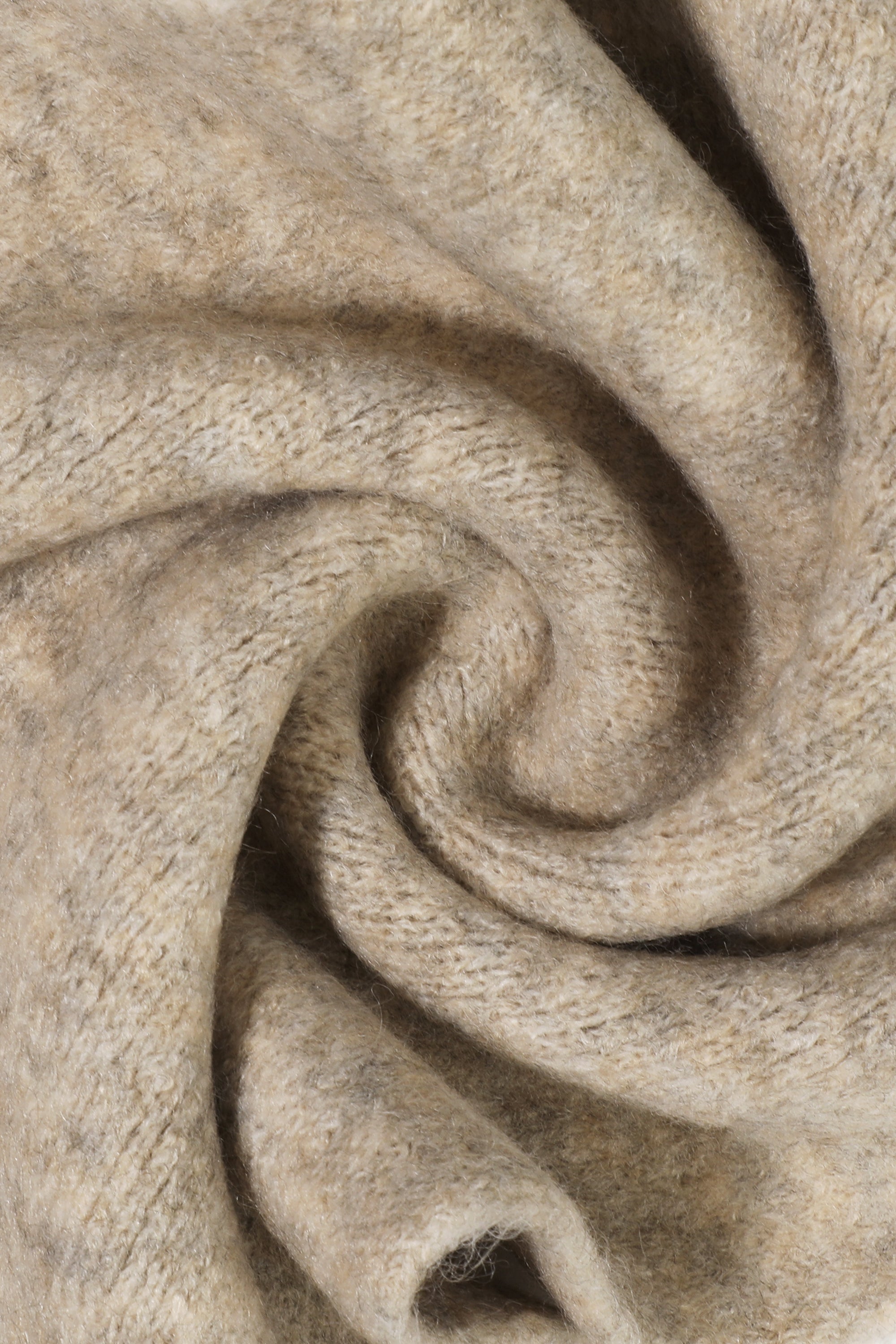 Fuzzy Solid Knit Muffler Oatmeal