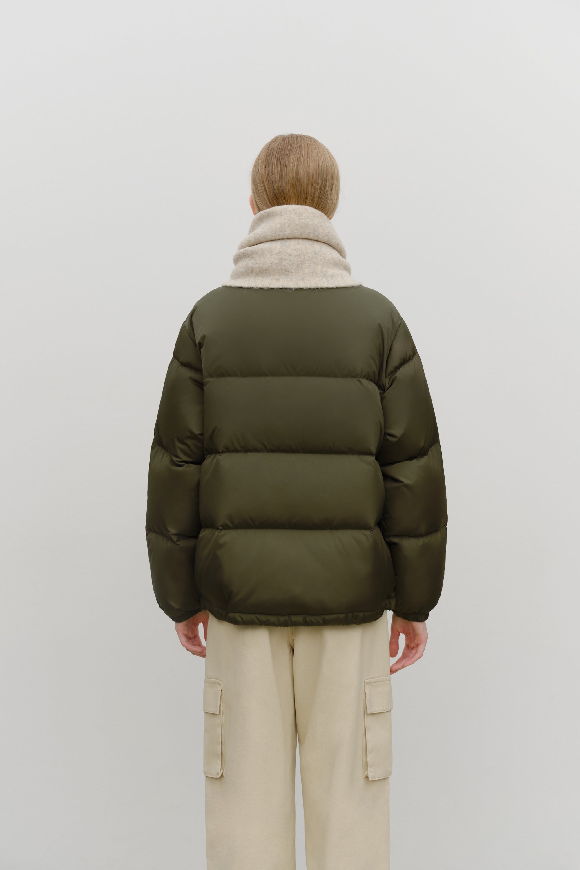 Fuzzy Solid Knit Muffler Oatmeal