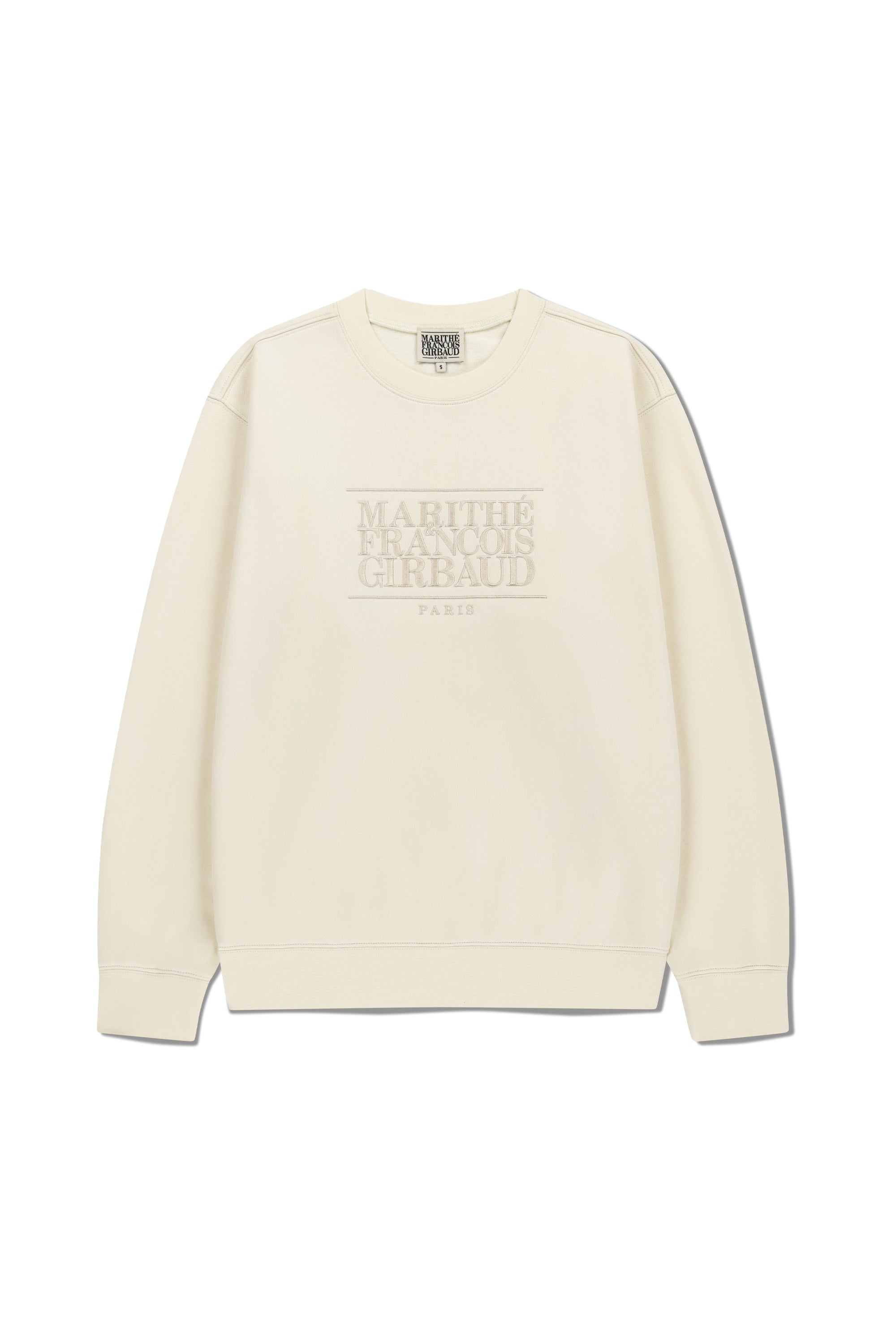Classic Logo Embroidery Sweatshirt (Brushed) Cream