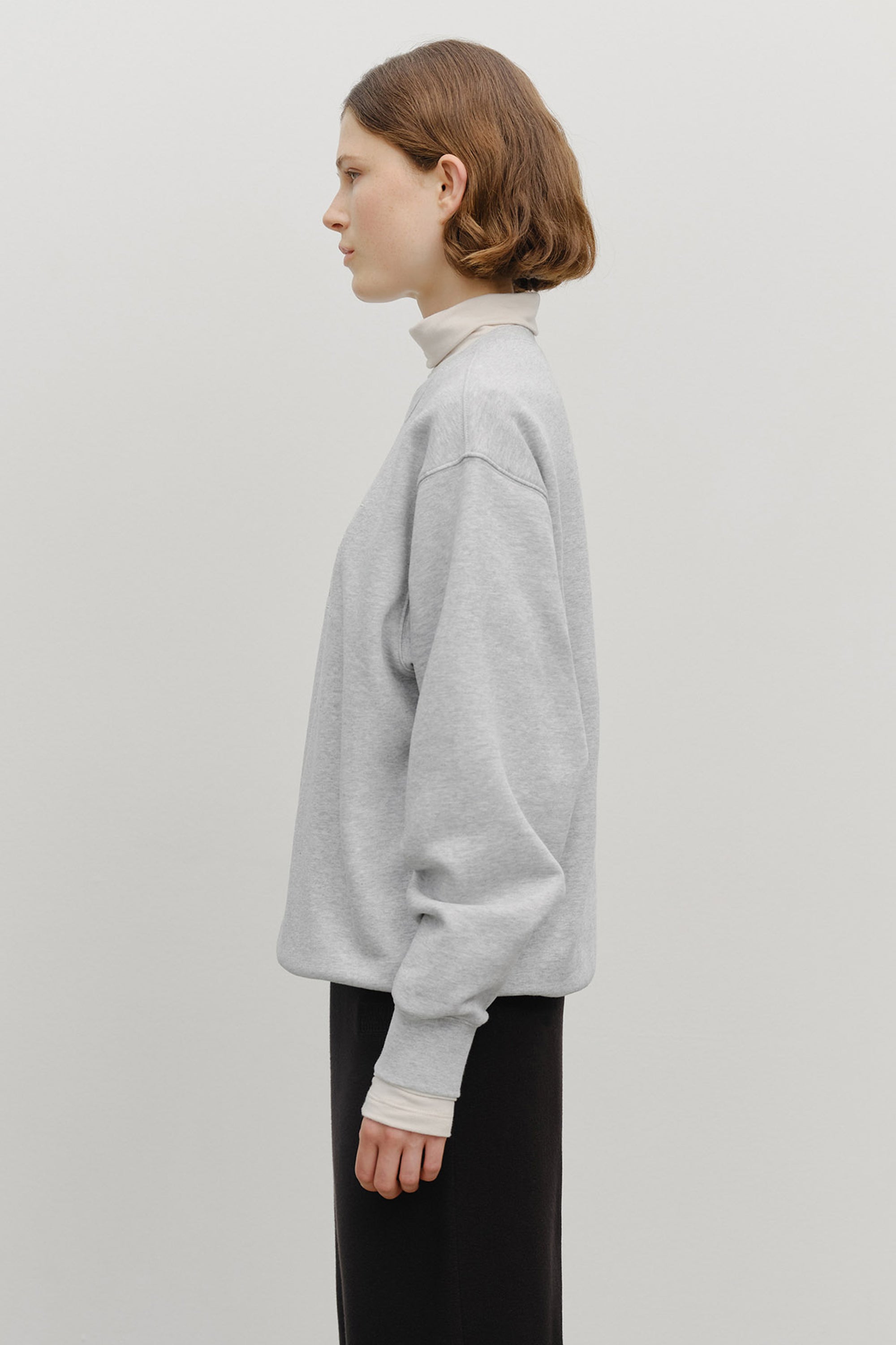 Classic Logo Embroidery Sweatshirt (Brushed) Heather Gray