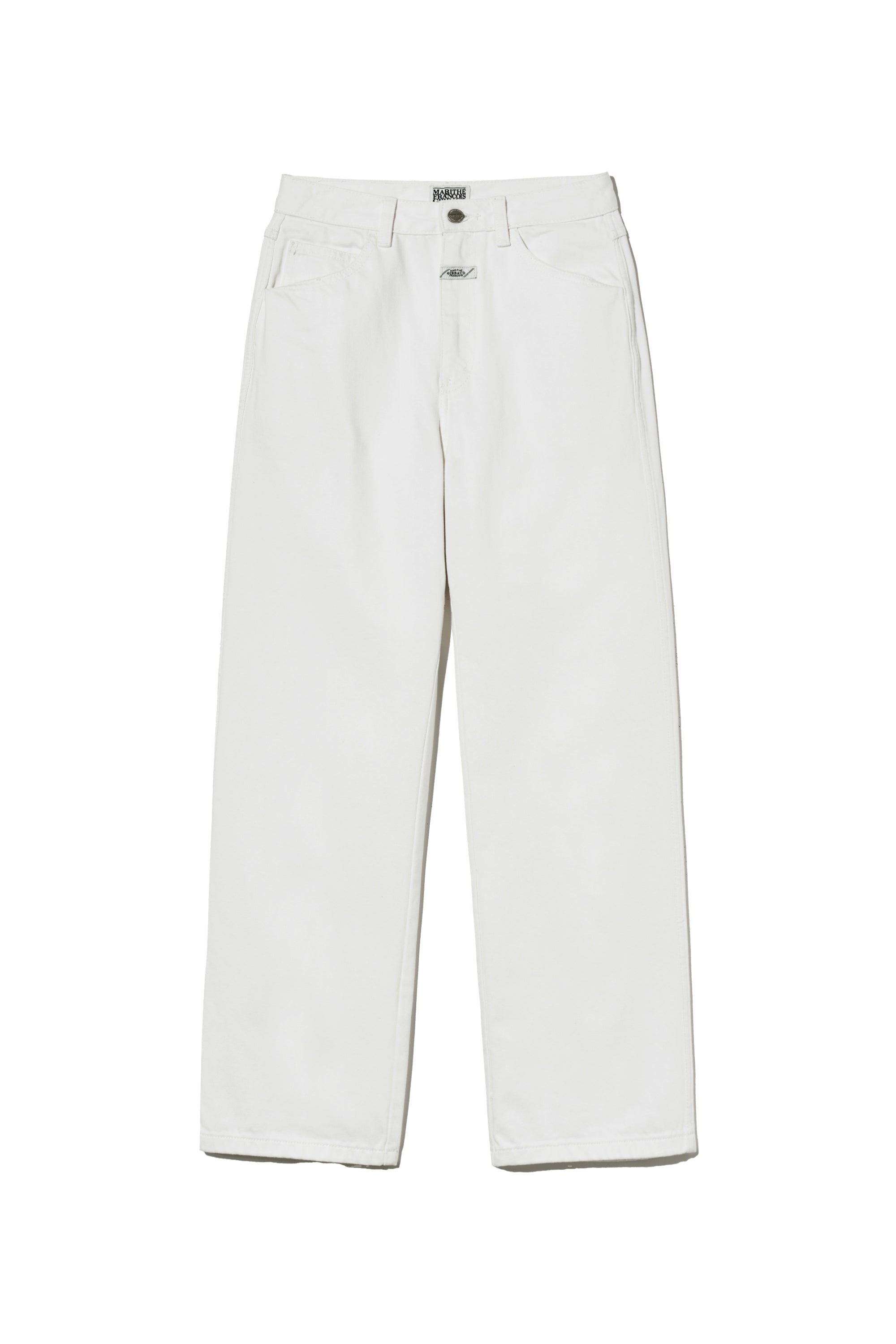 W High Straight Denim Pants White