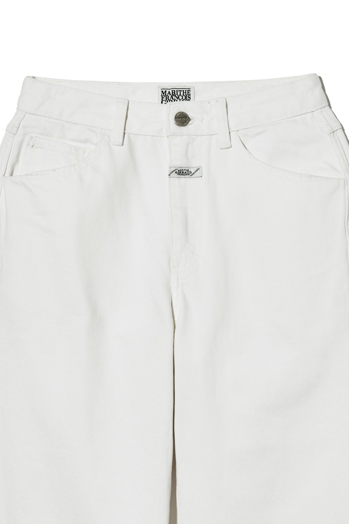 W High Straight Denim Pants White