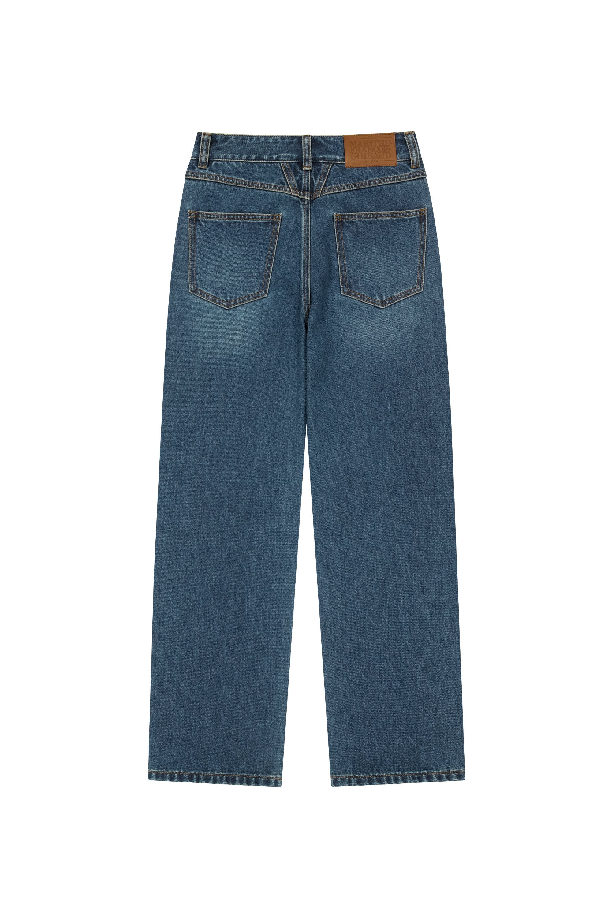 W Slim Staright Denim Pants Dark Blue