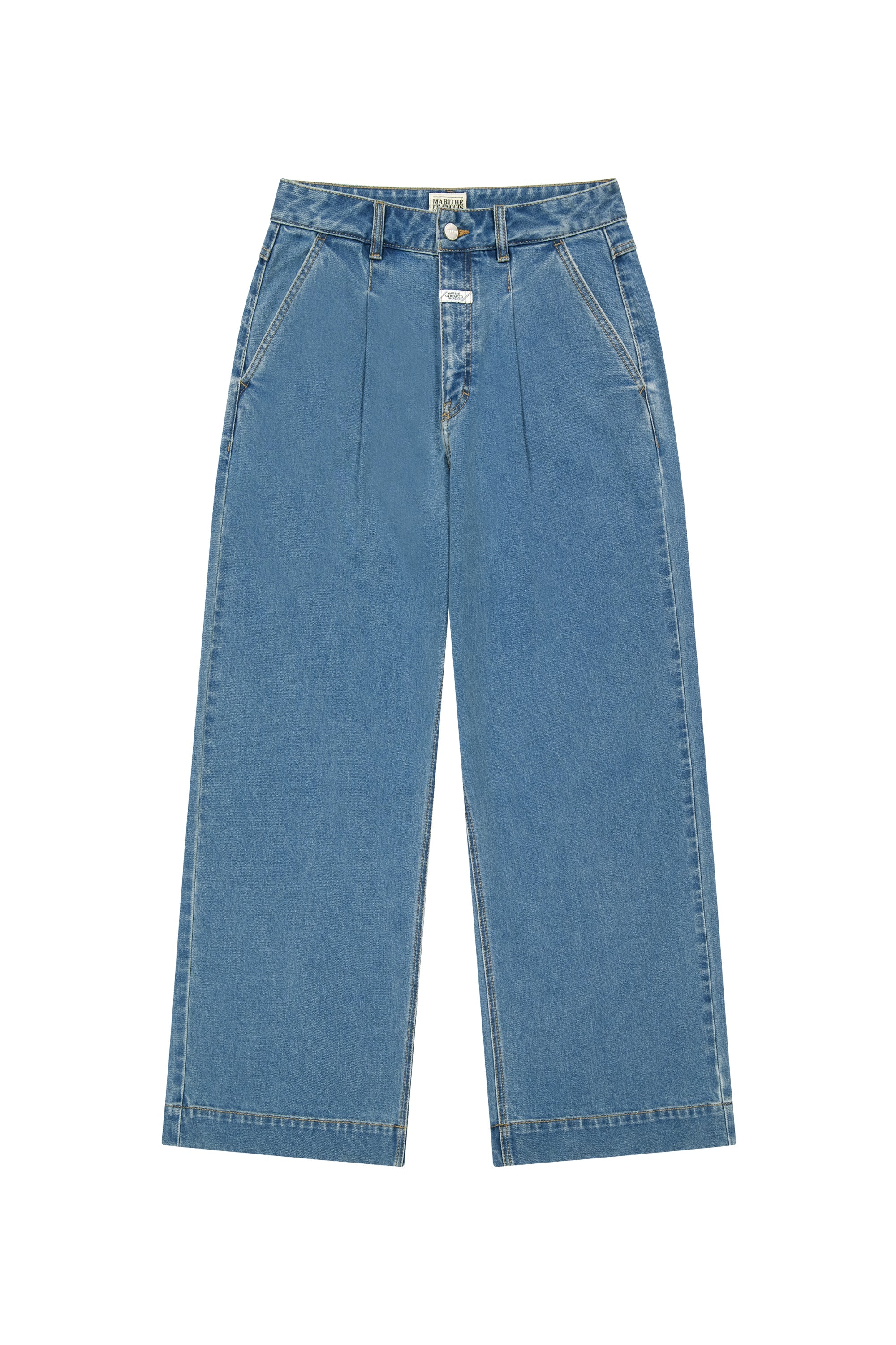 W Low-Waist Wide Denim Pants Blue