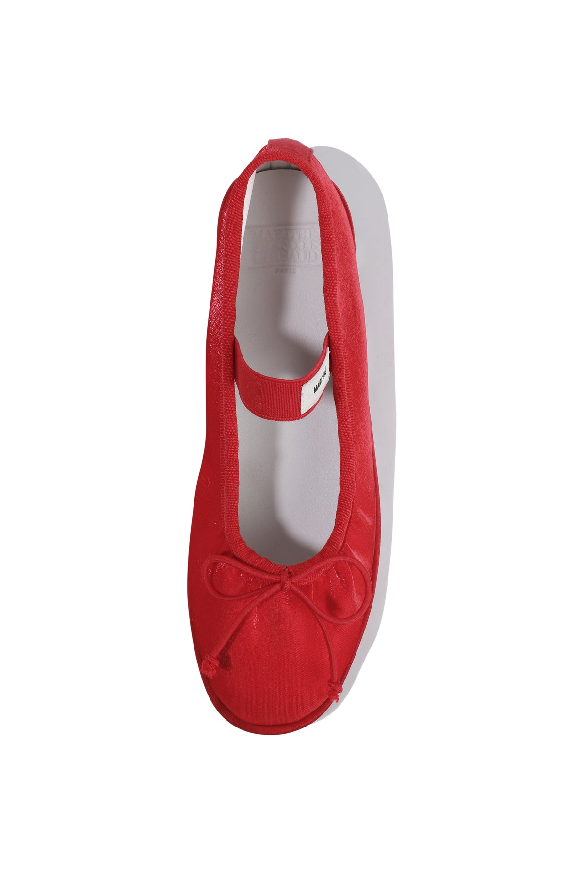 W Banding Ribbon Flat Shoes Red