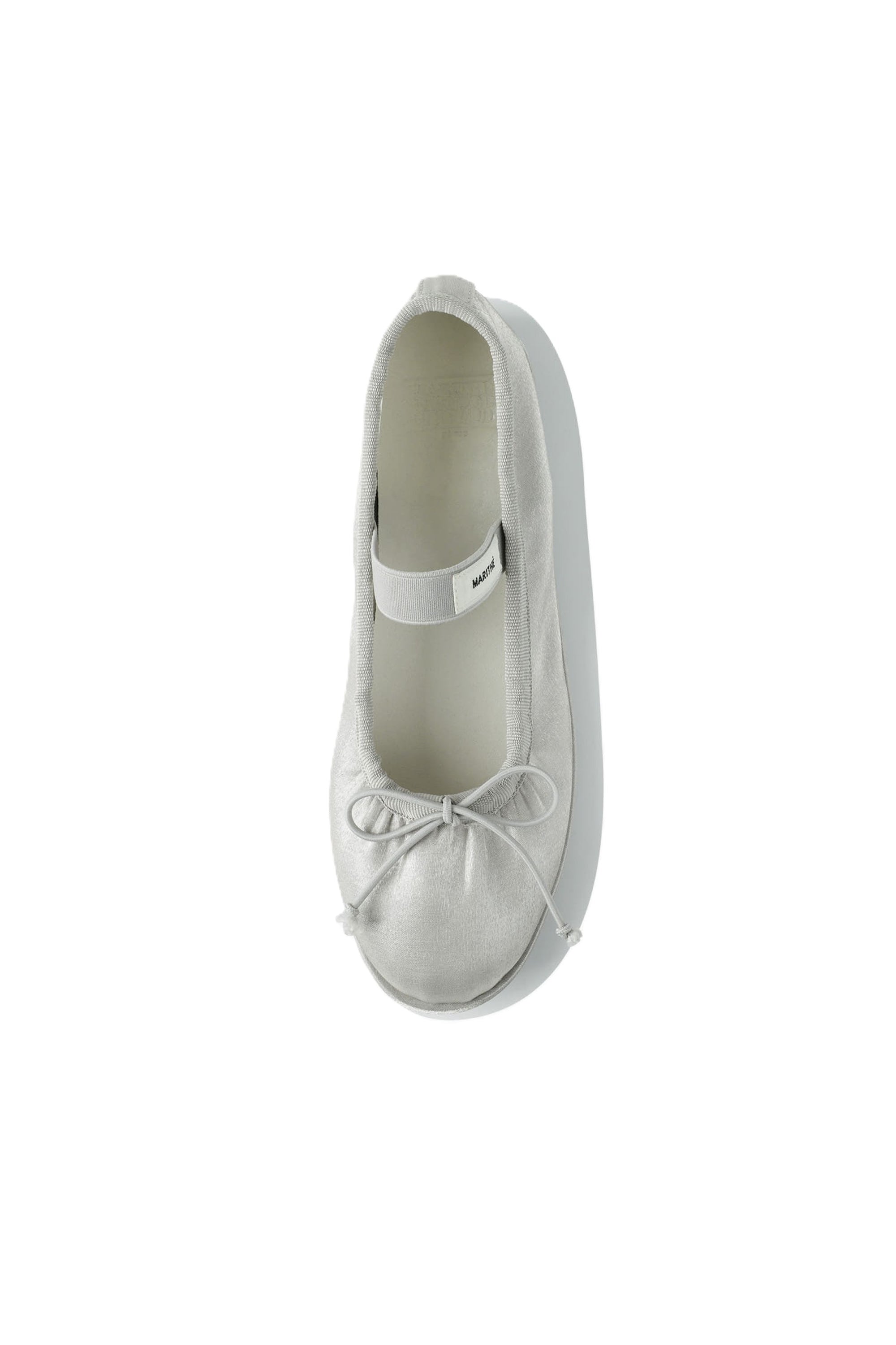 W Banding Ribbon Flat Shoes Silver