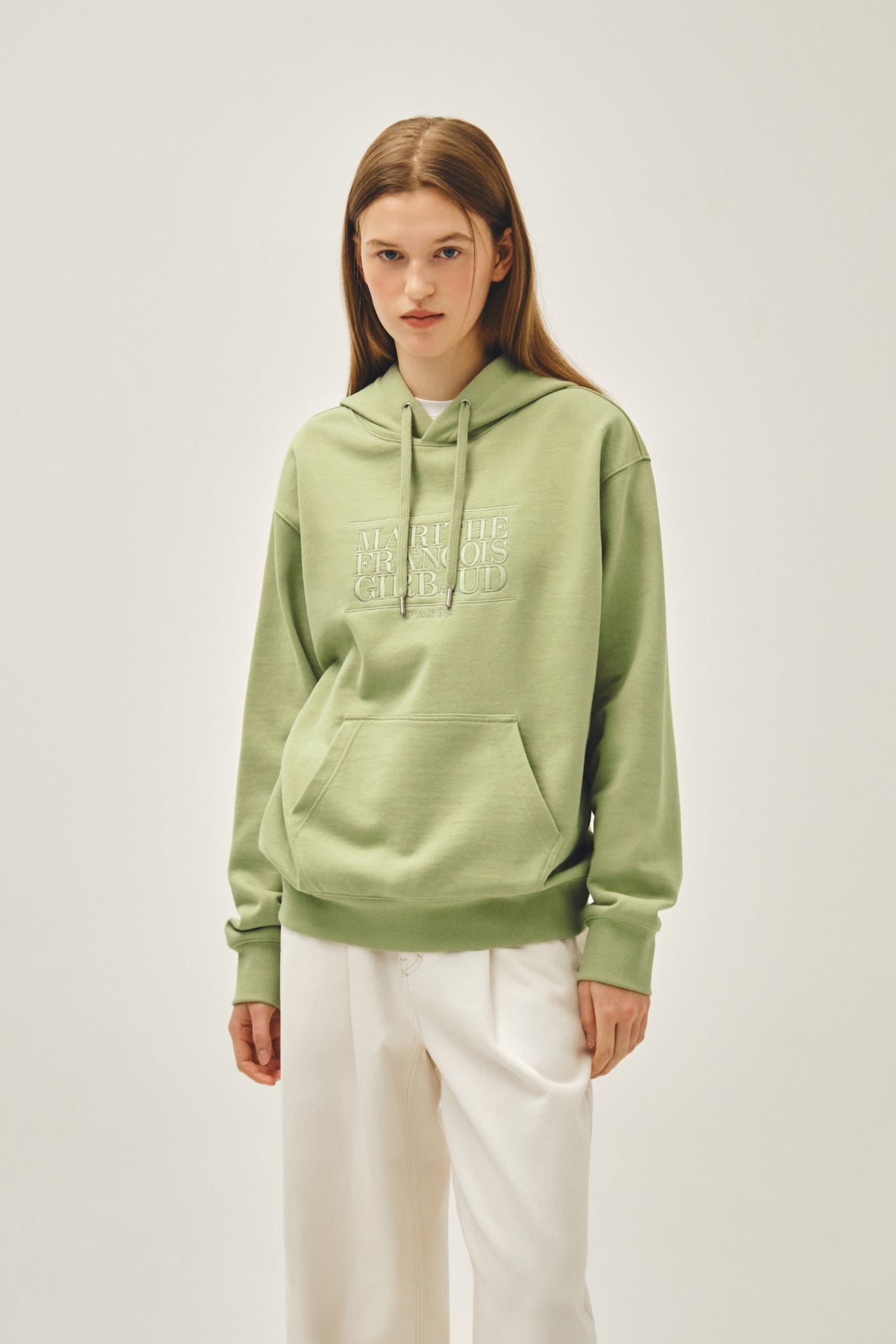 Classic Logo Embroidery Hoodie Olive