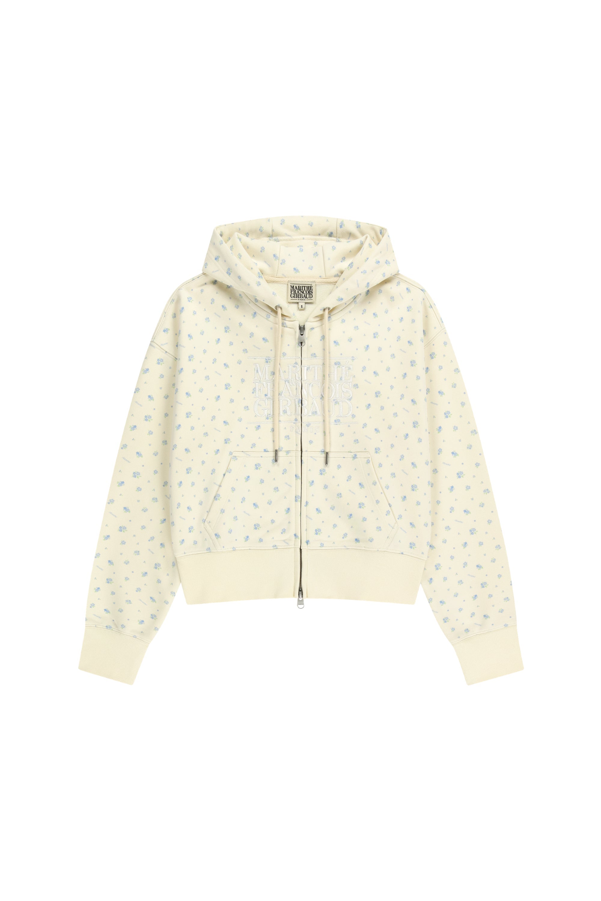 W Classic Logo Crop Hoodie Zipup Ivory