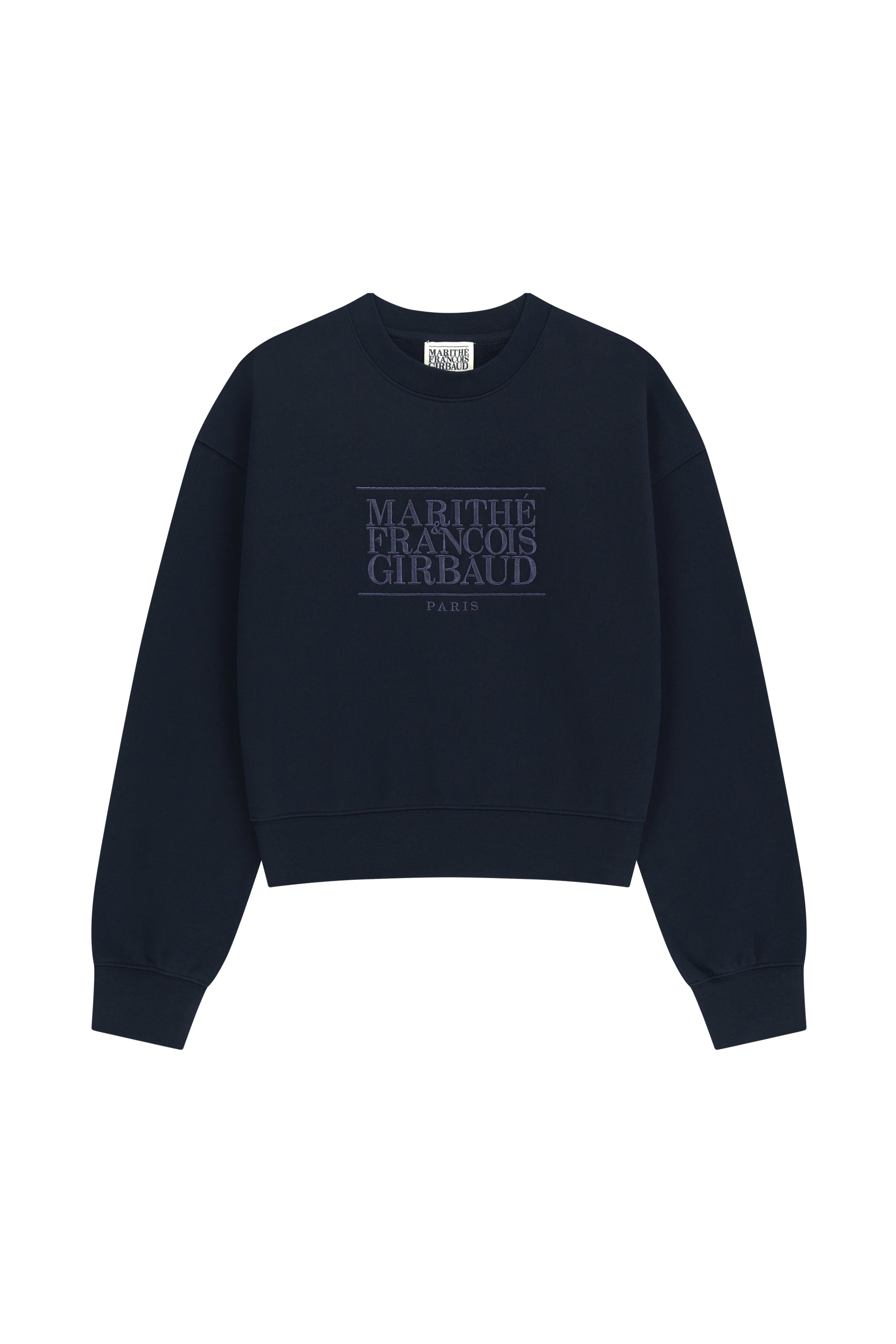 W Classic Logo Crop Sweatshirt Navy