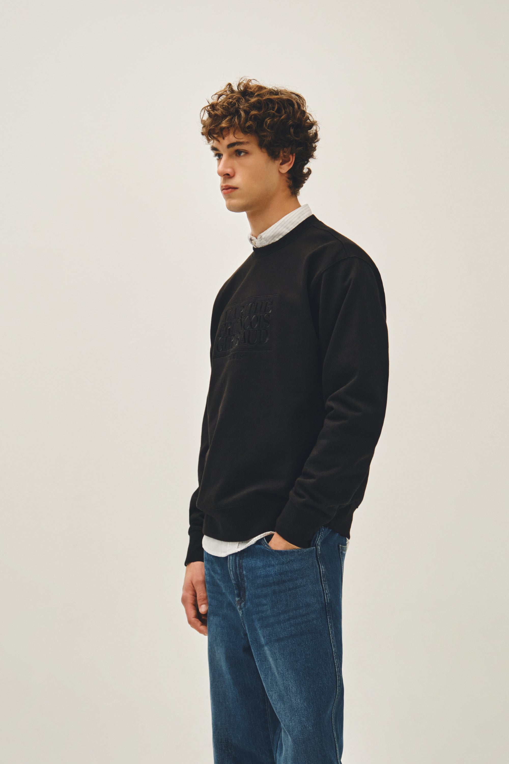 Classic Logo Embroidery Sweatshirt Black Black