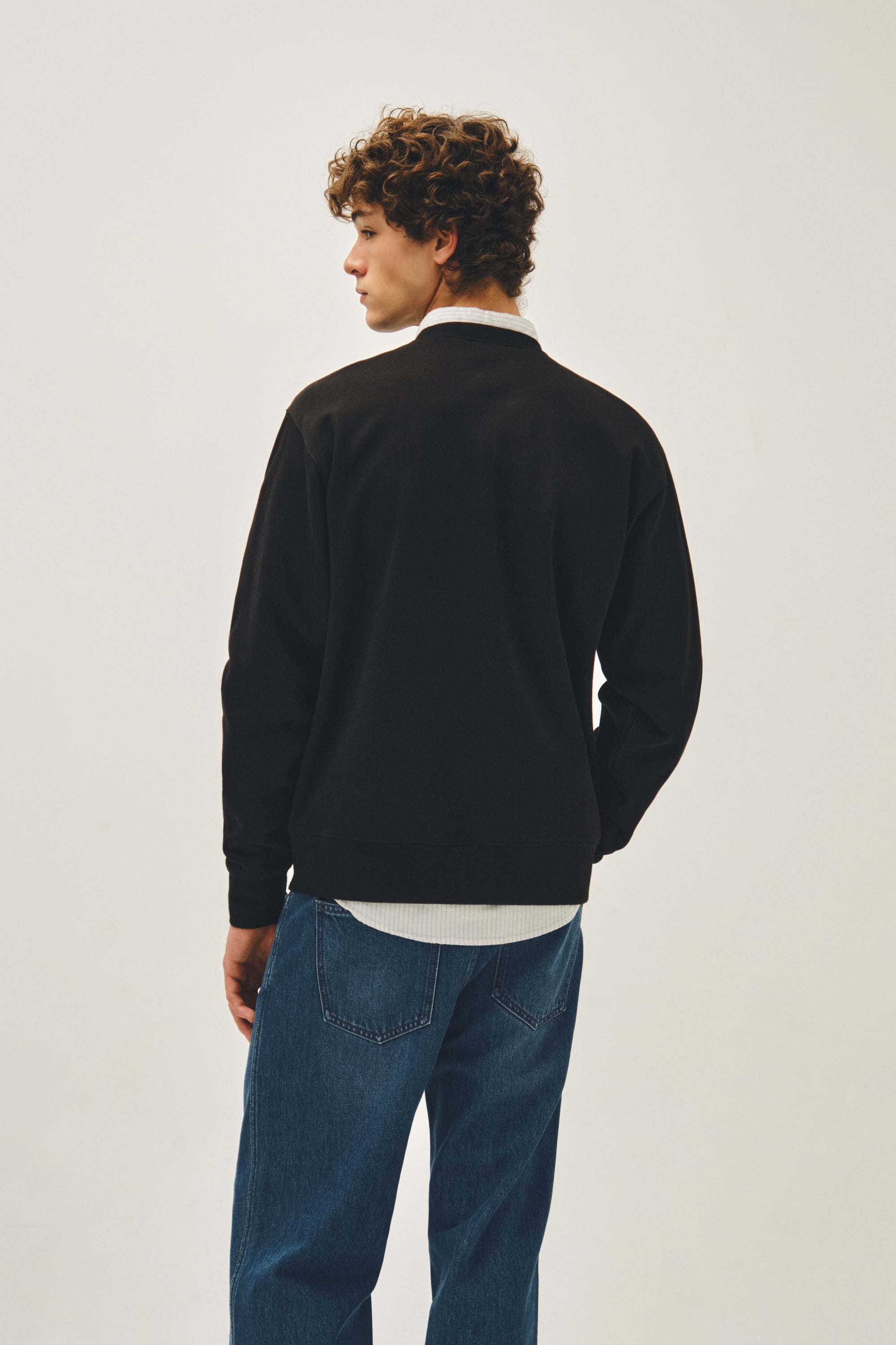 Classic Logo Embroidery Sweatshirt Black Black