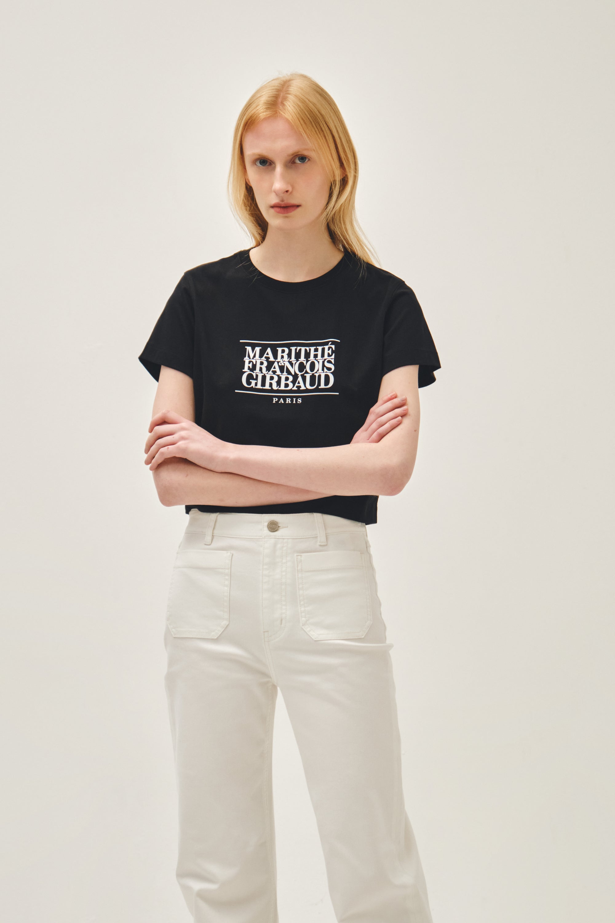 W Classic Logo Crop Tee Black