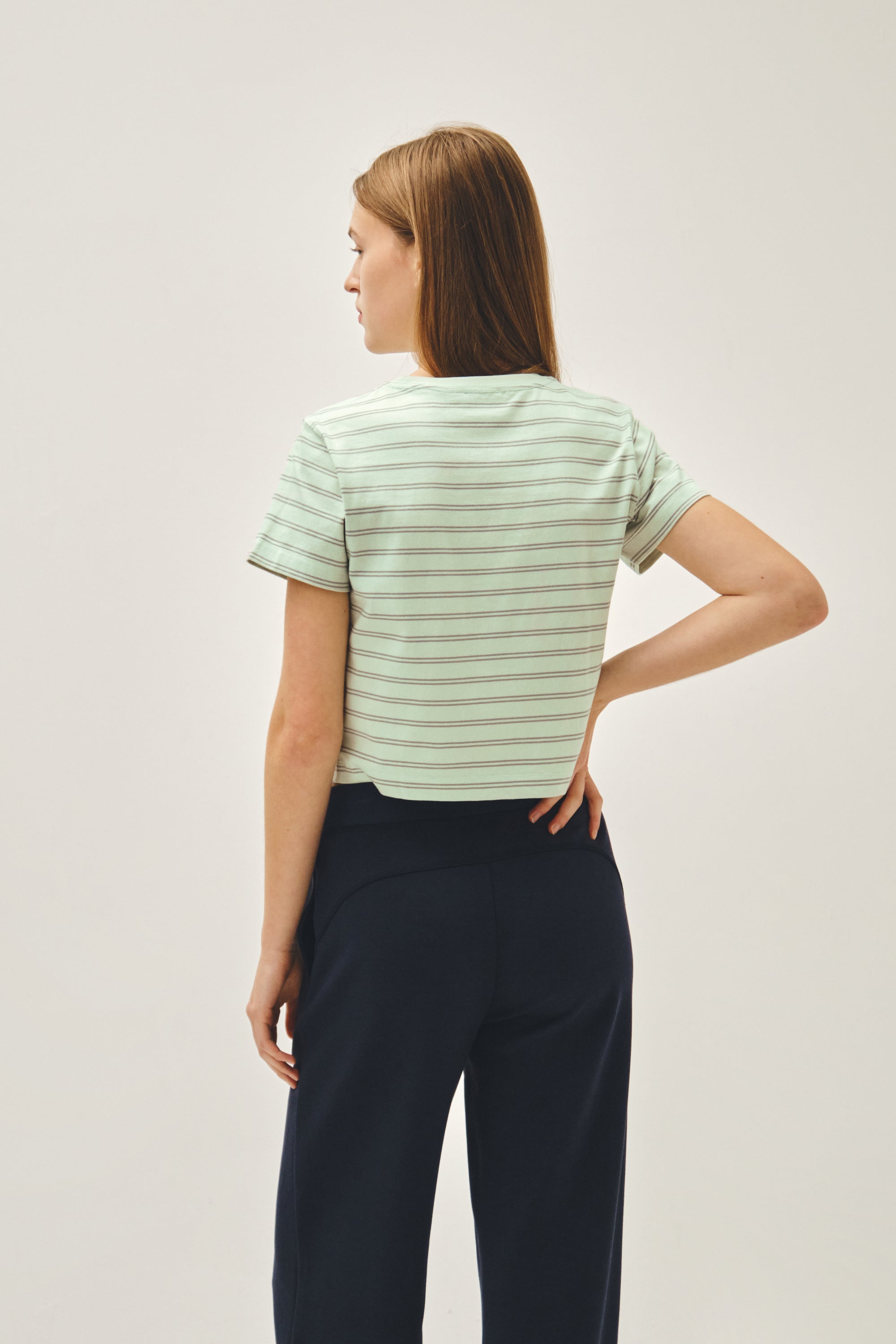 W Classic Logo Crop Tee Light Mint