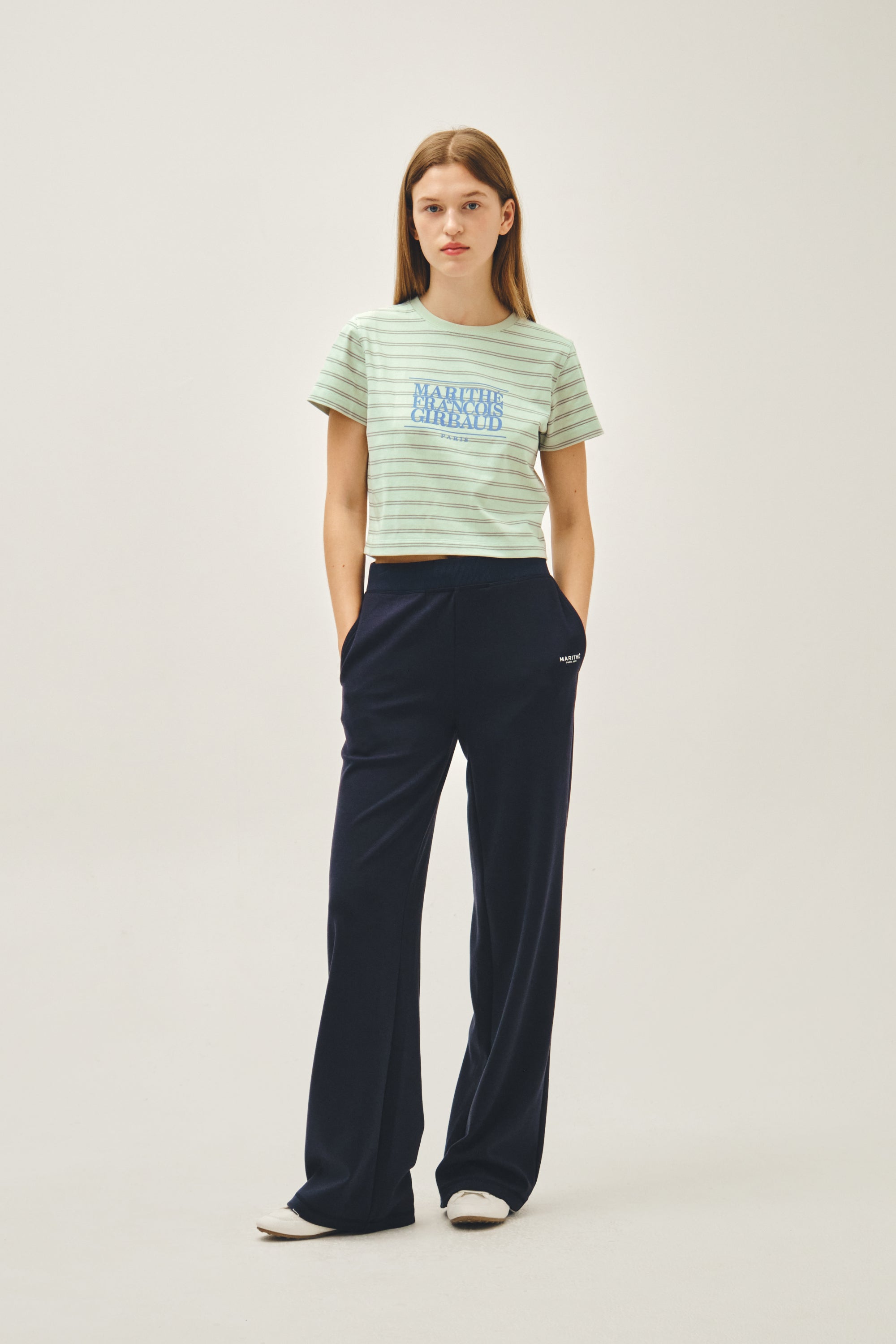 W Classic Logo Crop Tee Light Mint