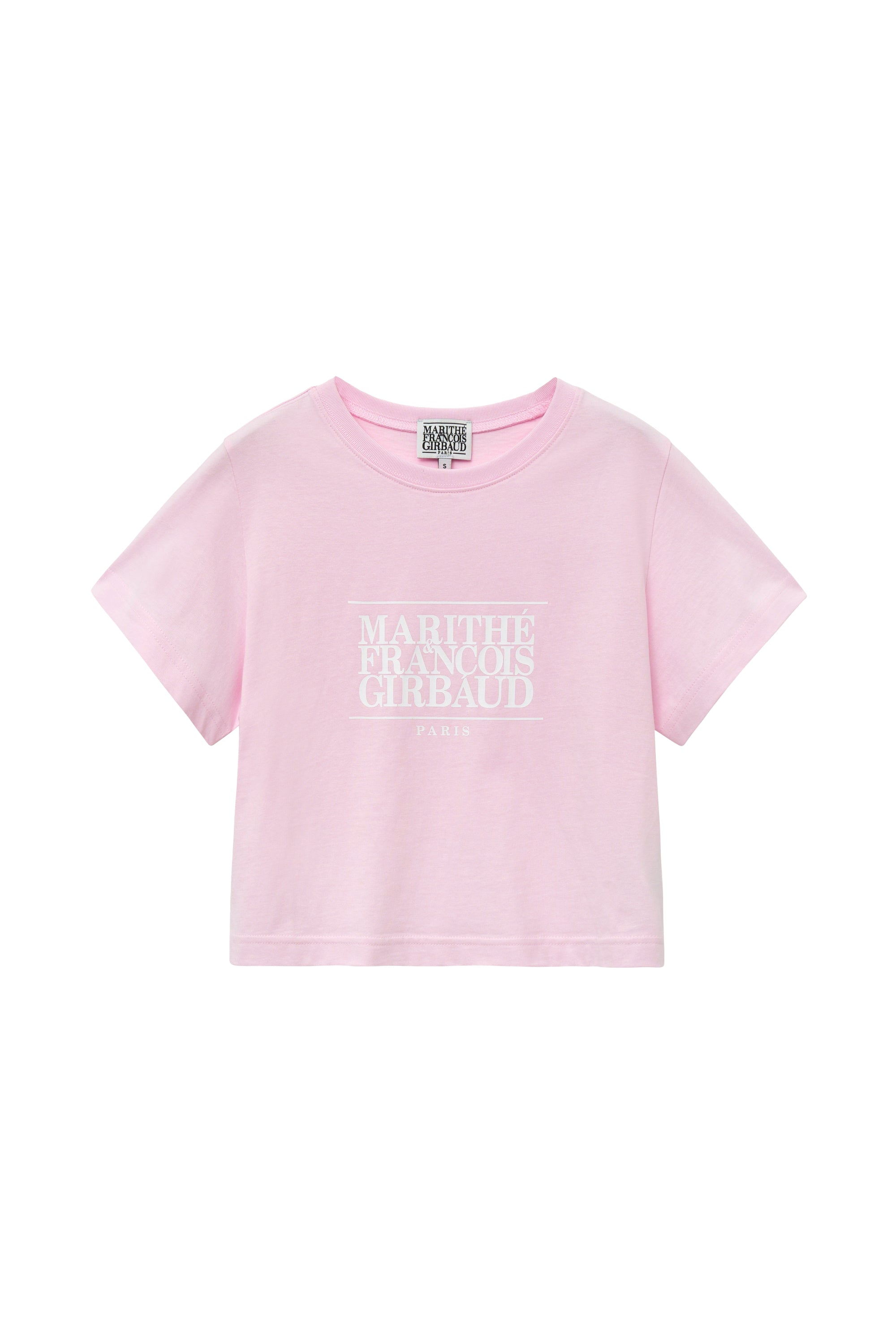 W Classic Logo Crop Tee Light Pink