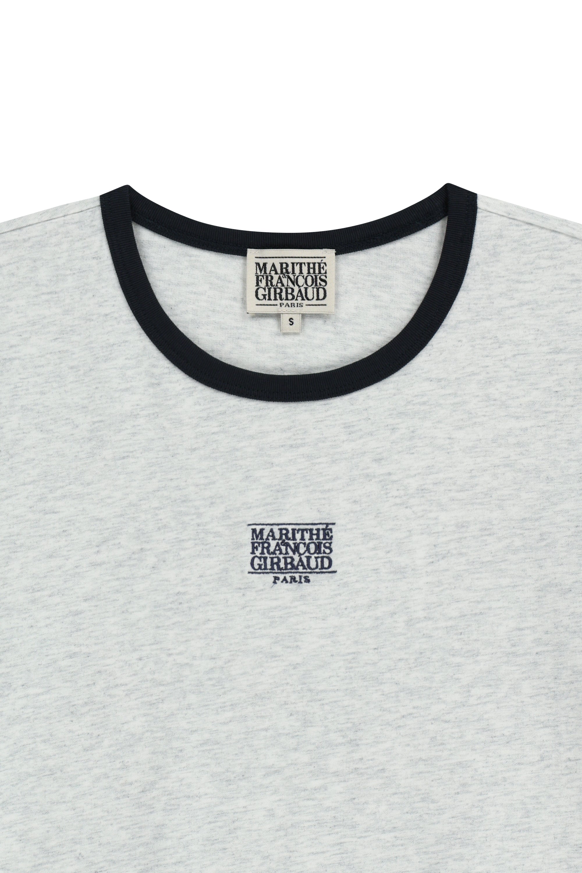 W Classic Logo Ringer Tee Light Heather Gray