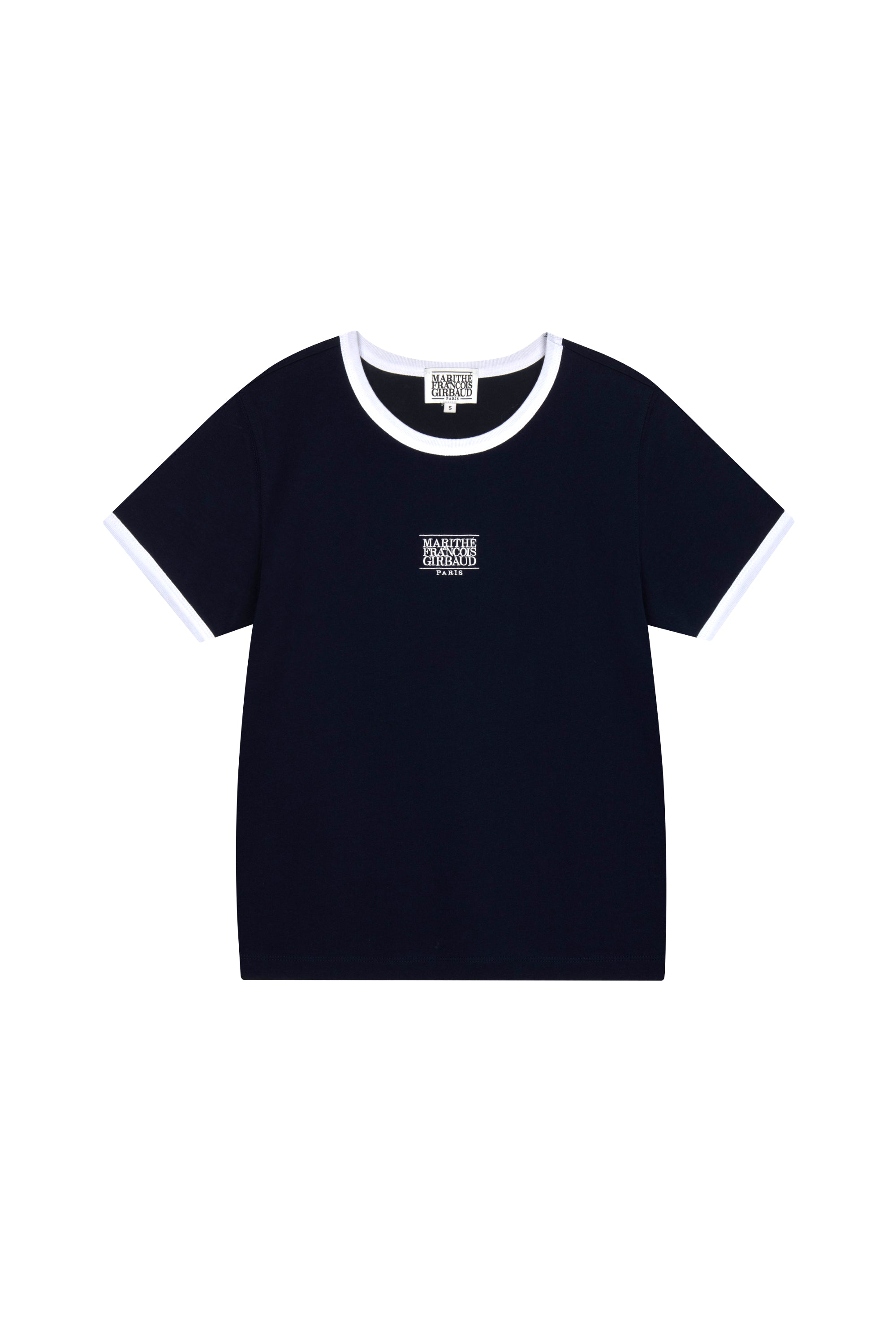 W Classic Logo Ringer Tee Navy