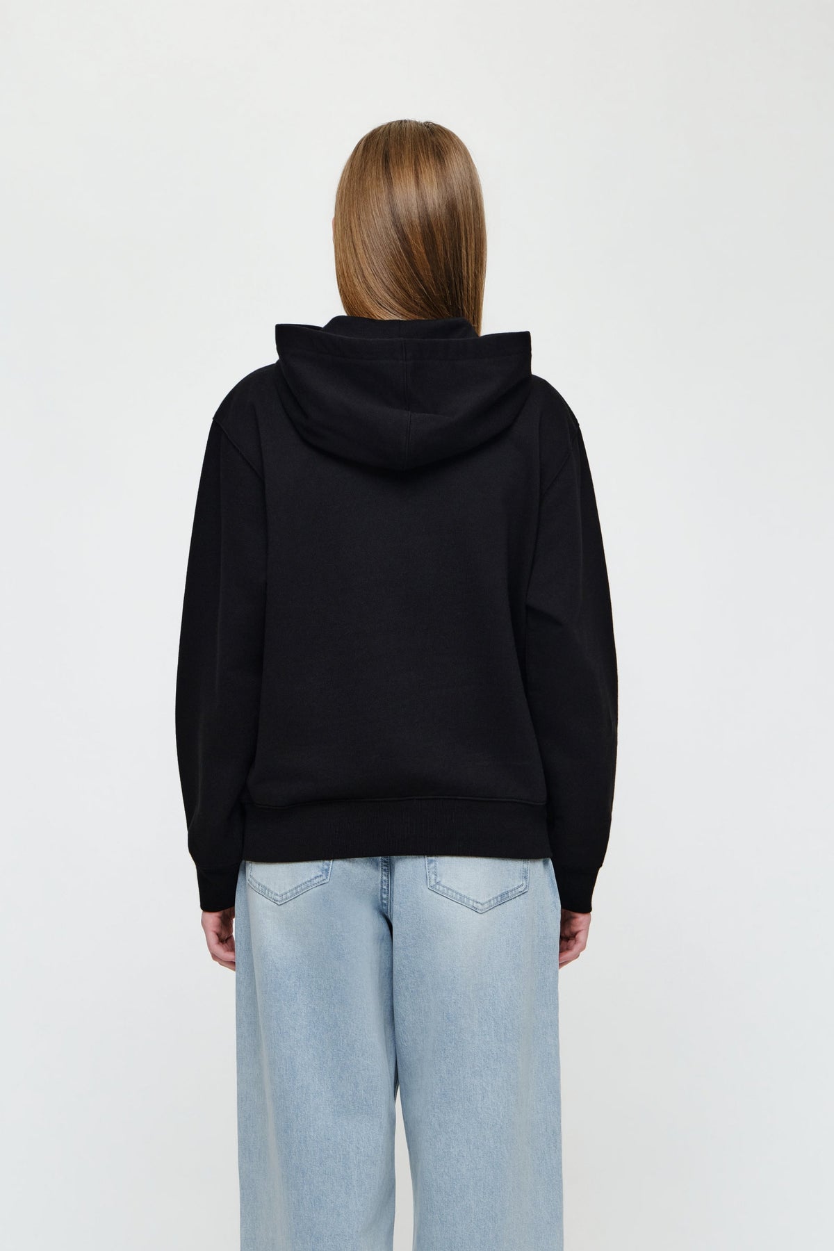 Small Classic Logo Embroidery Hoodie Black