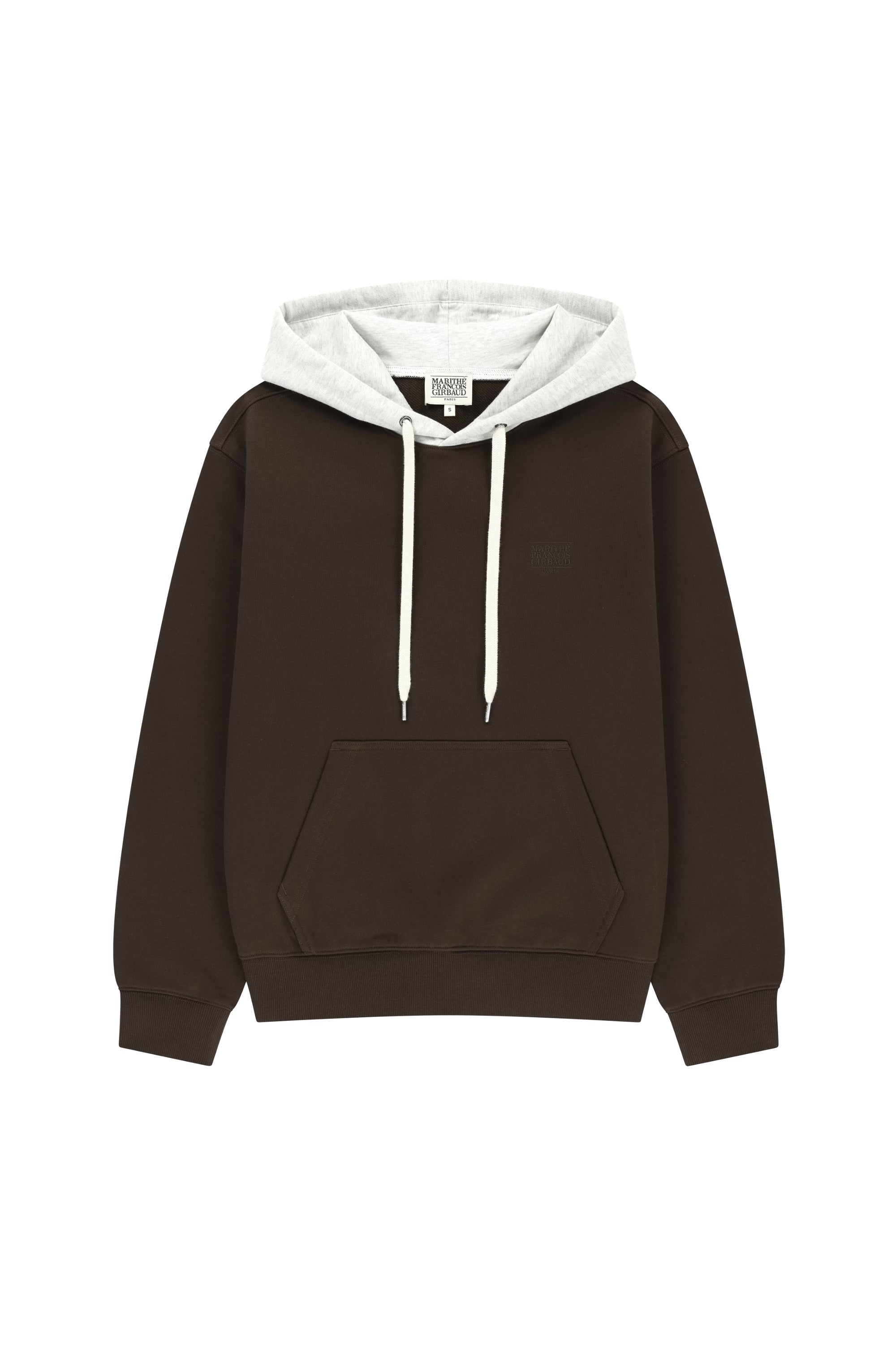 Small Classic Logo Embroidery Hoodie Brown