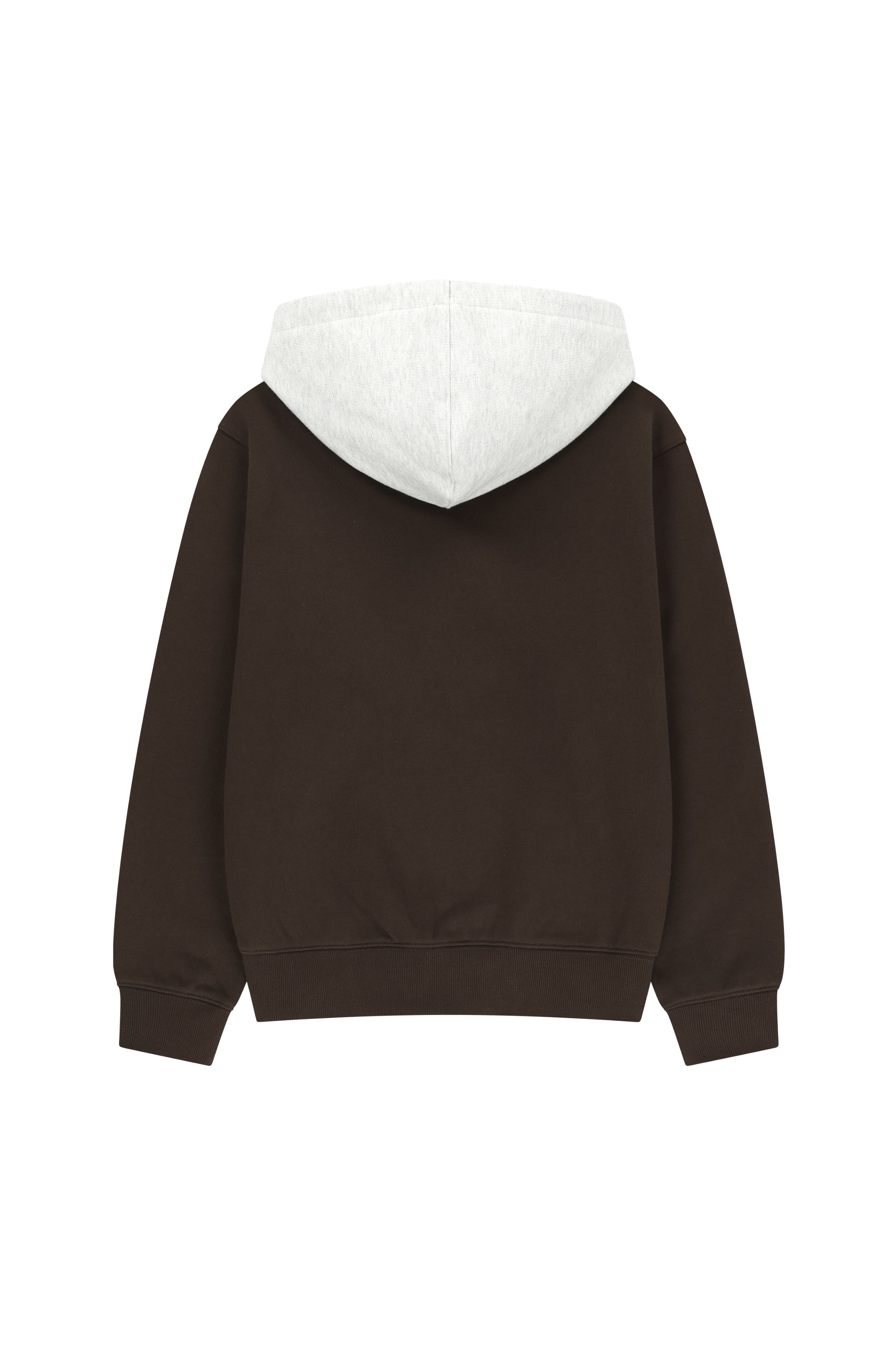 Small Classic Logo Embroidery Hoodie Brown