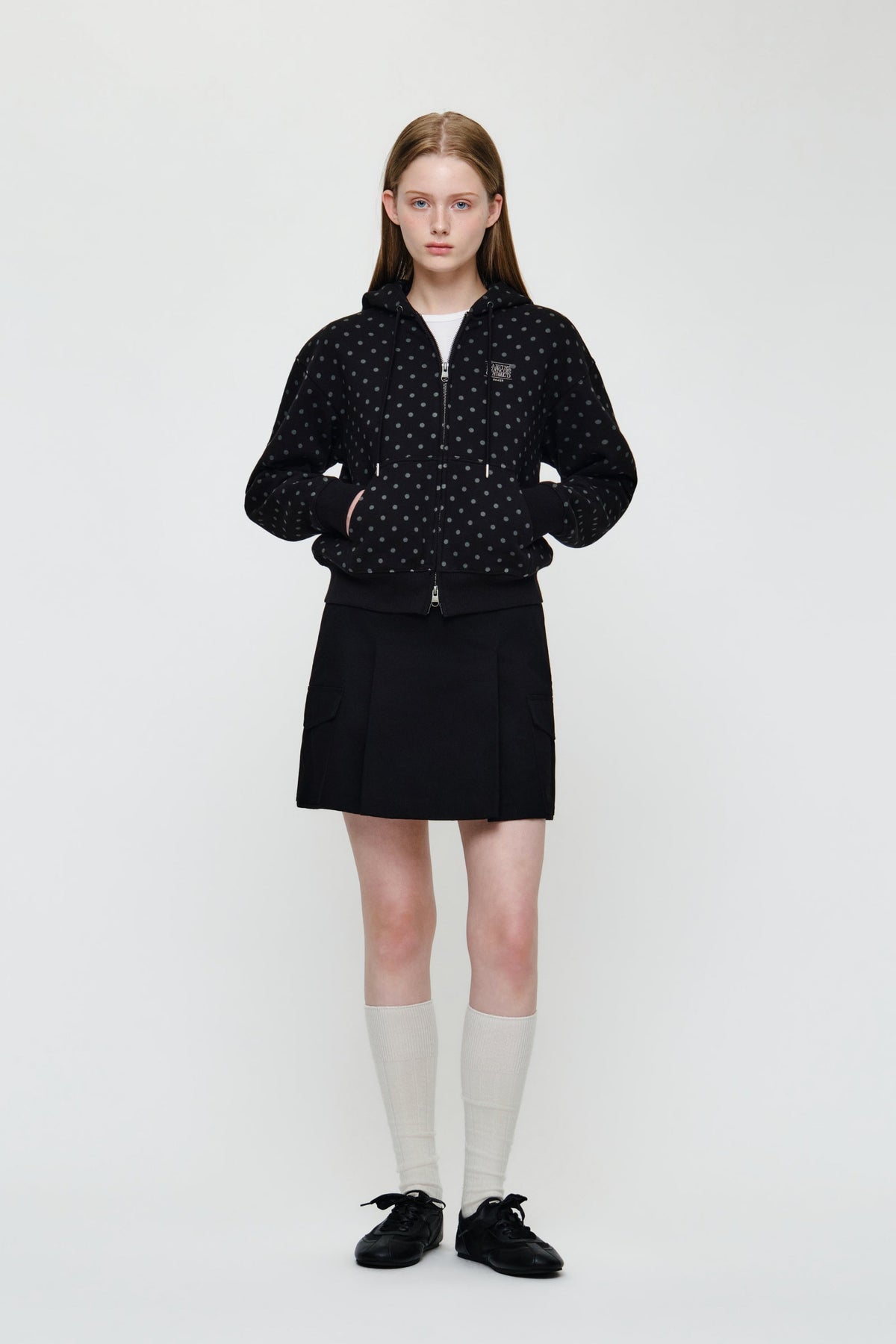 W Small Classic Logo Hoodie Zipup Dot