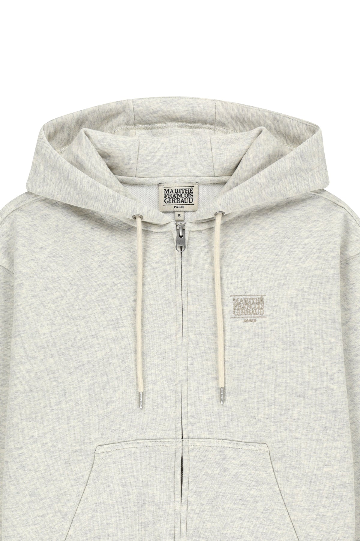 W Small Classic Logo Hoodie Zipup Oatmeal